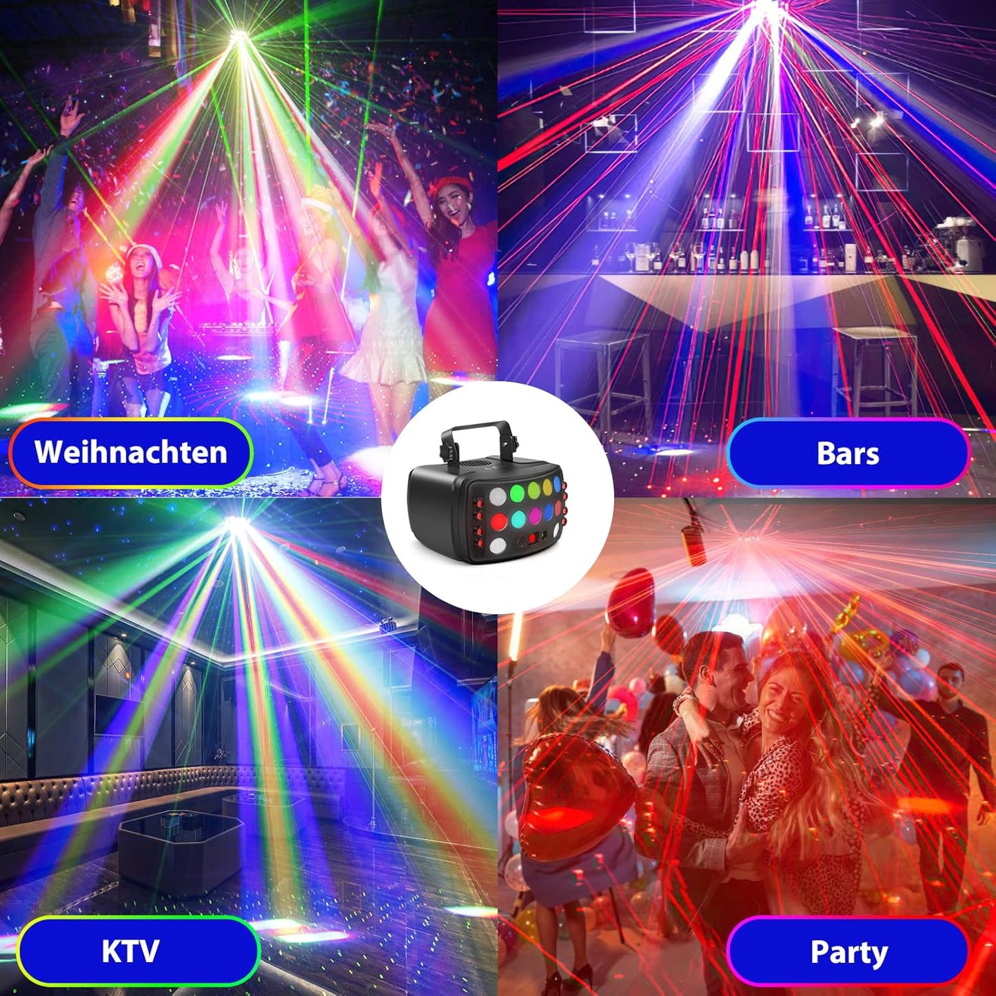 Discolight Party Light DMX 512 Efficient Radiator LED RGB Light DJ Project Music Gadget Discovery Lighting for KTV Bar Family Birthday Halloween - QUORE