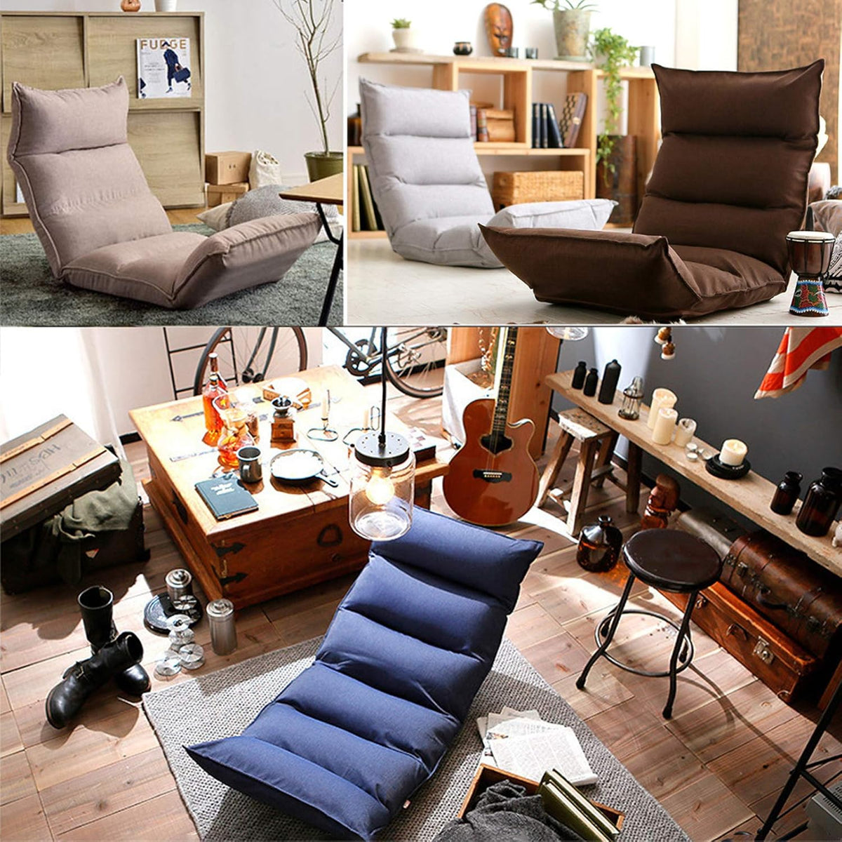 Lazy Sofa Bed Single Tatami Armchair Erker Dormitory Room Backseat Chair Floor Legless Chair Foldable Lazy Bed - QUORE