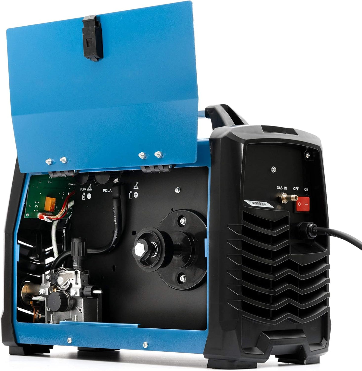 IPOTOOLS MIG-185SYN Lasapparaat, MIG MAG Lasapparaat, 185 ampère, Synergic-functie, FLUX, Elektroden, MMA, IGBT-technologie, 230 V / 7 jaar garantie