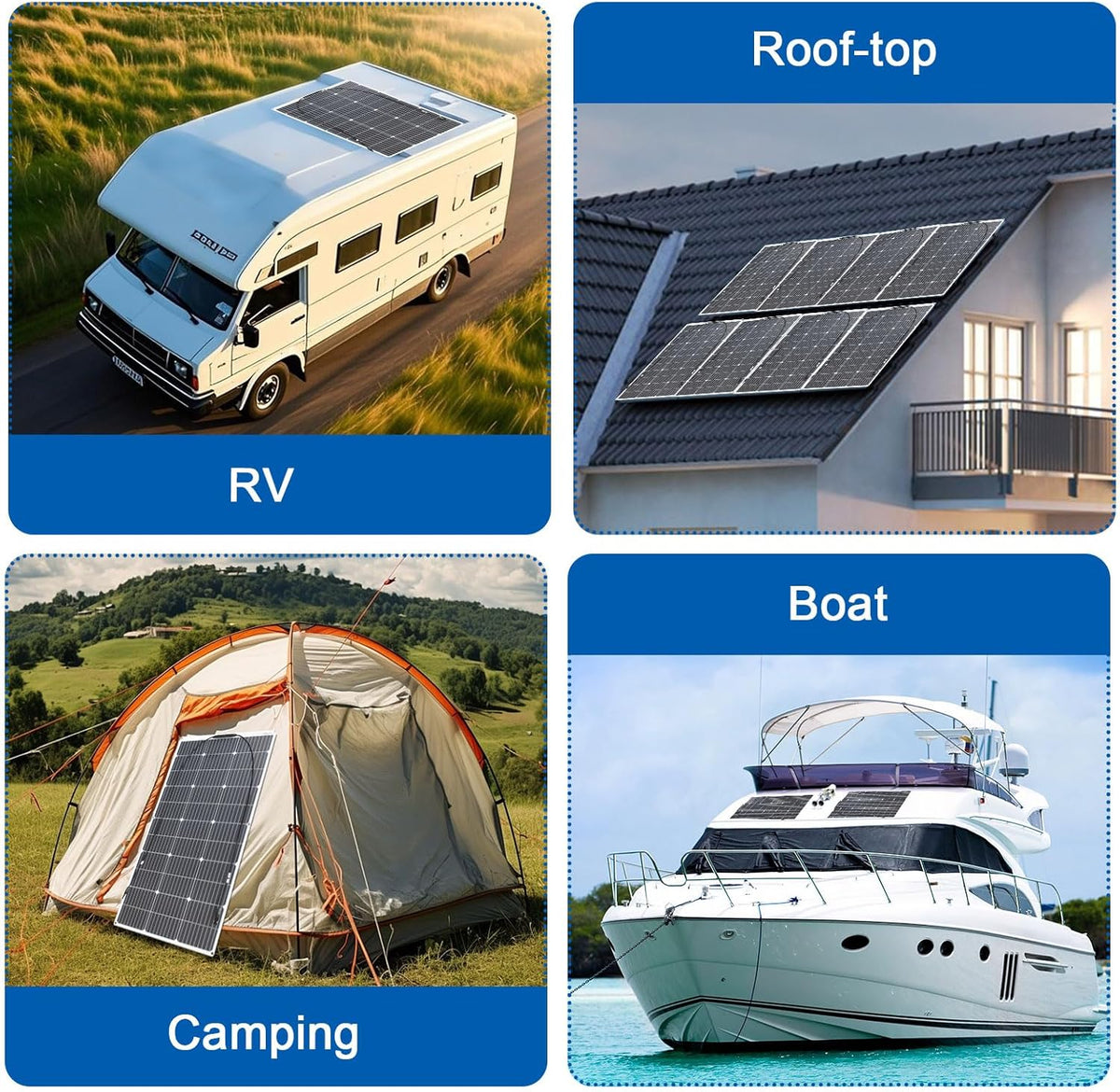 200W 12V/24V Flexibel Zonnepaneel Kit Ideaal voor Kamperen Boten Campers