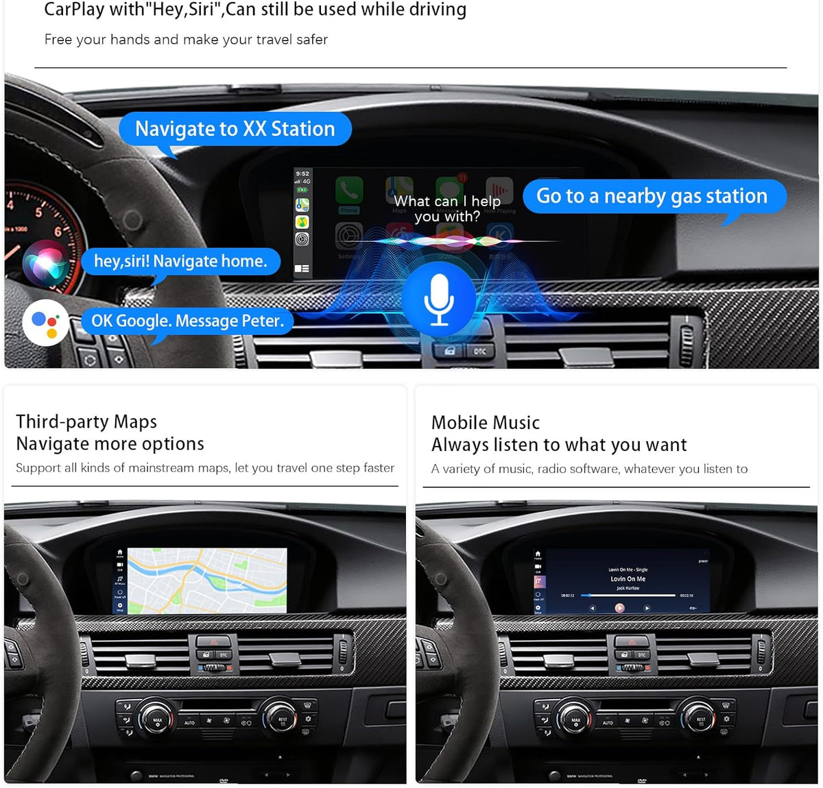 8,9 Zoll CarPlay für BMW 3 5 Serie E60 E61 E63 E64 E90 E91 E92 E93 CCC 2005-2008 Andriod Auto Radio Upgrade Touchscreen Auto Stereo Multimedia Player iDrive Dsp Linux System
