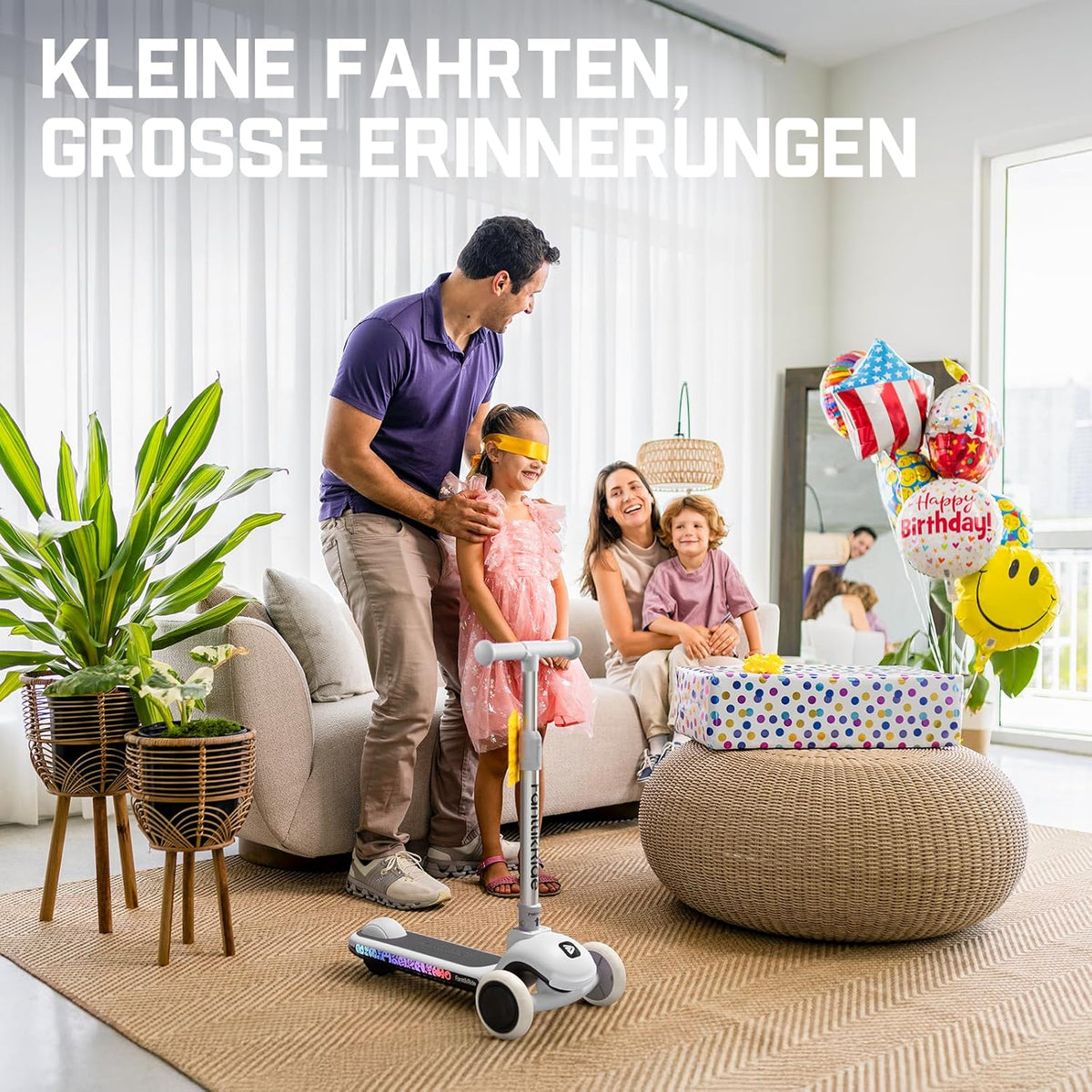FanttikRide K9 Pro Elektrische step voor kinderen, 3/6/10 km/u, AI-snelheidsmodus, Type-C snel opladen, 5 verlichtingsmodi, verstelbaar stuur, voor kinderen tot 60 kg