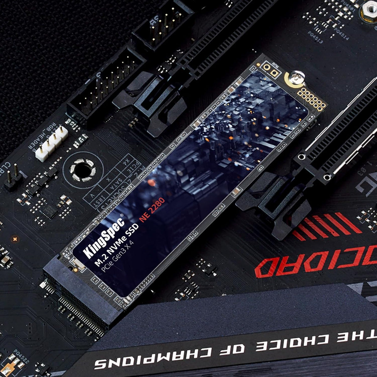 KingSpec 512GB SSD, M.2 NVMe Gen3x4 SSD 2280 - tot 2400 MB/s, interne SSD harde schijf met 3D NAND Flash, compatibel met desktop en laptop