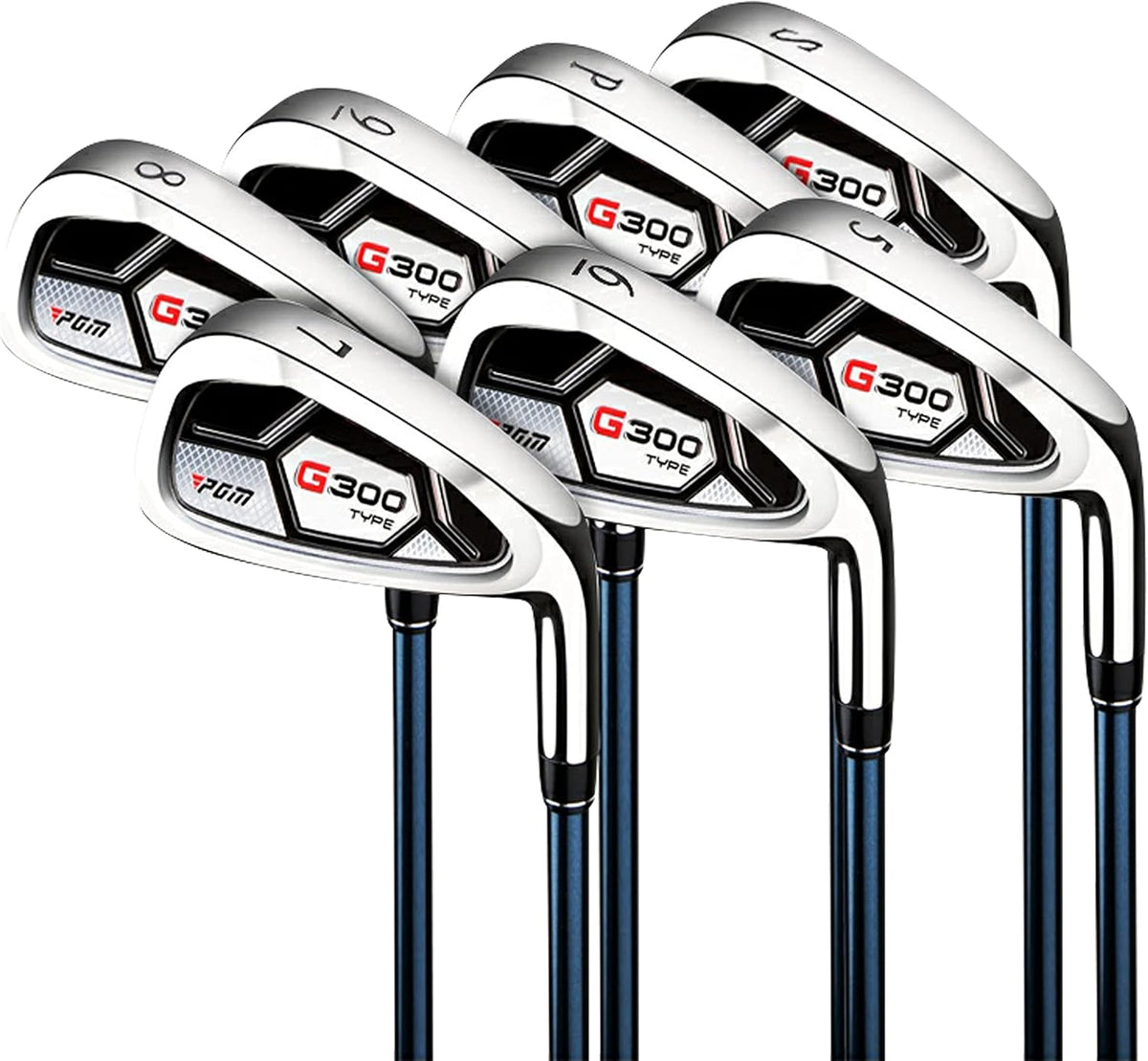 PGM 18-delige golfclubset voor heren, 12 stuks clubs - titanium #1 driver, trekvooringenomen hybride, sterke ijzers, vergevingsgezinde putter, standbag met 5 hoofddeksels