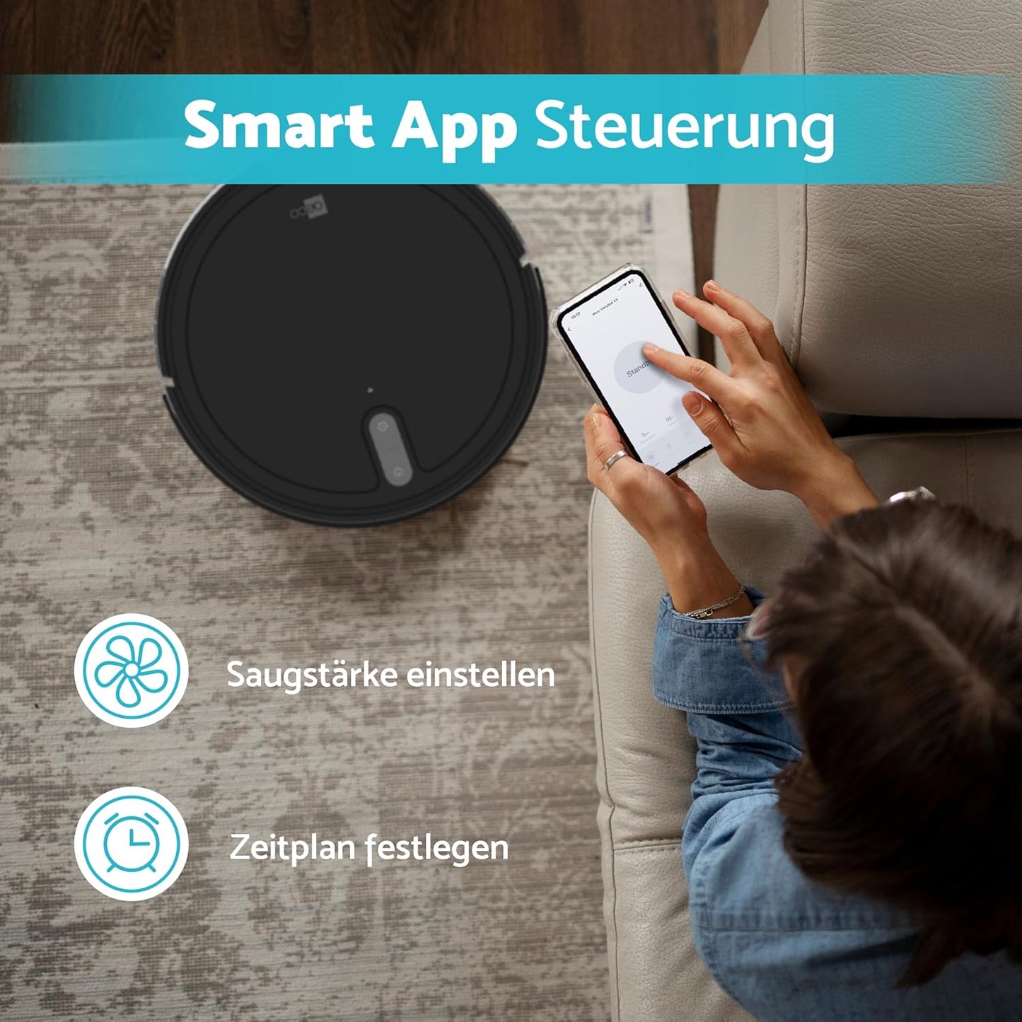 Robotstofzuiger – Stofzuigrobot – Automatische Stofzuiger – Robotreiniger – Robotvacuum – 5000 Pa Zuigkracht – 160 Min Batterijduur