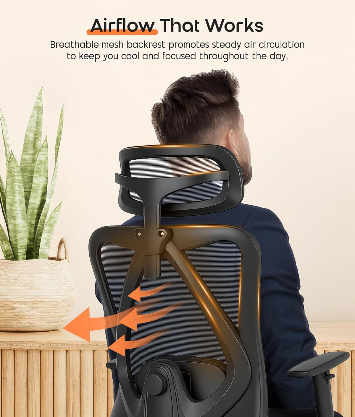 Ergonomische Bureaustoel – Bureaustoel – Taakstoel – Draaistoel – Managersstoel – 3D Verstelbare Armleuningen – Rugleuning Kantelbaar Tot 125°