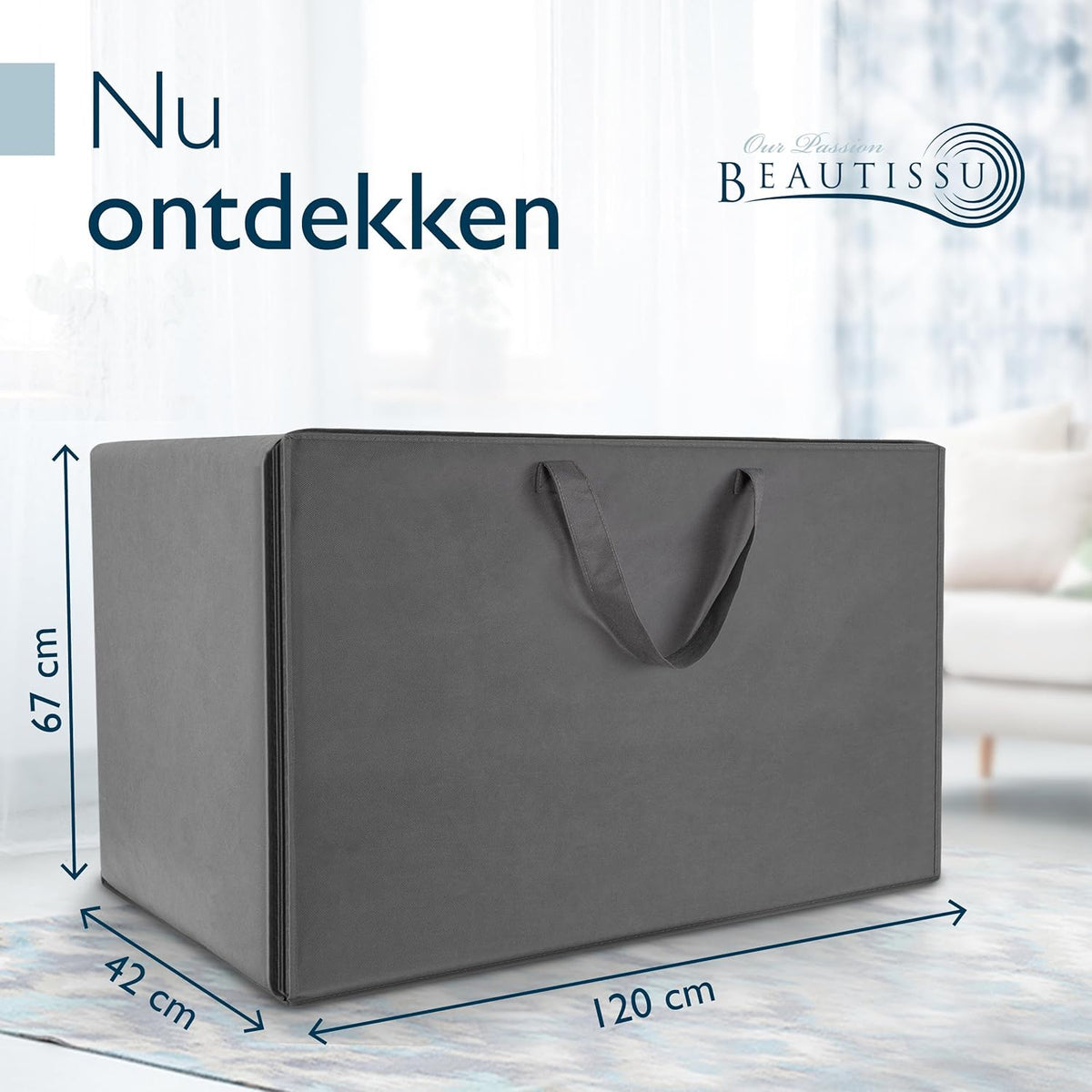 Beautissu Premium XXL Vouwmatras 120x200 cm inkl. Hoes Wasbar β Opvouwbaar Logeermartas Extra Dik 14 cm Traagschuim Matras H3 β Eenvoudig Transport & Hoog Slaapcomfort Opvouwbaar Gastenmatras β Grijs
