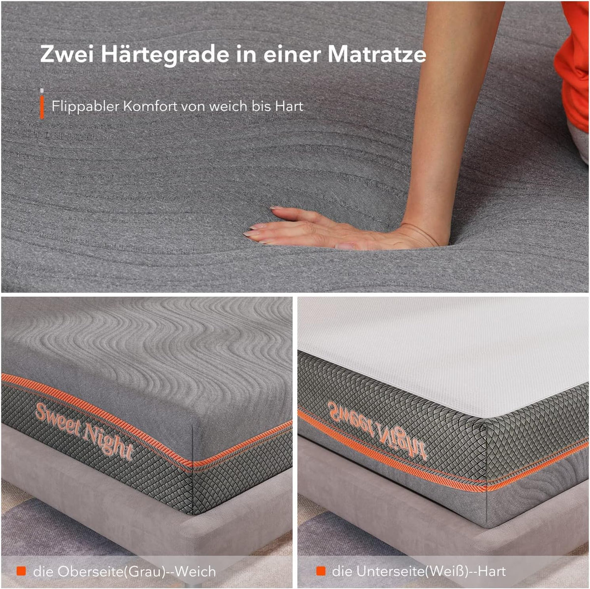 Schuimmatras – Traagschuimmatras – Slaapmatras – Eenpersoonsmatras – Matras 80x190 cm – Omkeerbaar Dubbellaags Design – Ademend Gel-Traagschuim