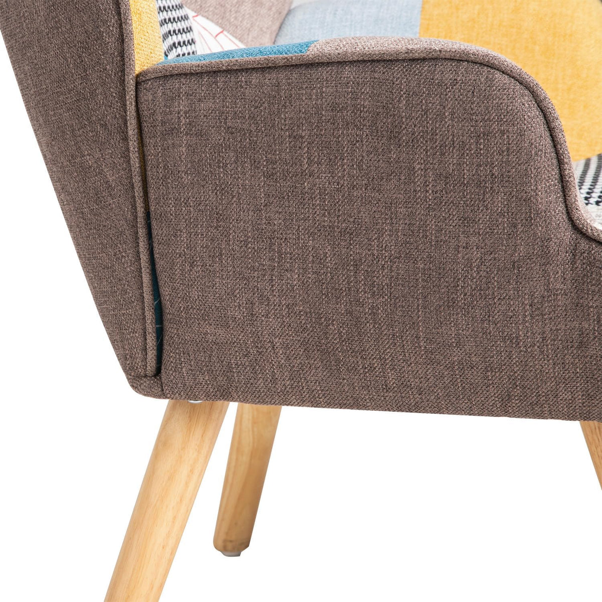 Gardenia Quebec Patchwork Relax Chair 69x75x95 - Rustic, Multicolor, Patchwork Chair - Relaxed, Living Room
