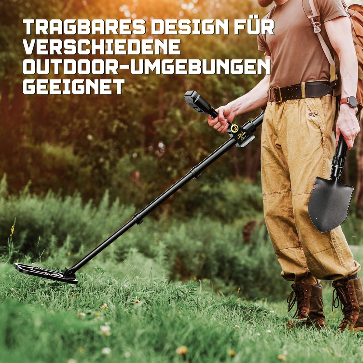 Metaaldetector voor Volwassenen en Oudere Kinderen Zwart Groen – Gouddetector – Schatzoeker – Muntenzoeker – Metaal Detector – LCD-Display – 10 Inch IP68 Waterdichte Spoel