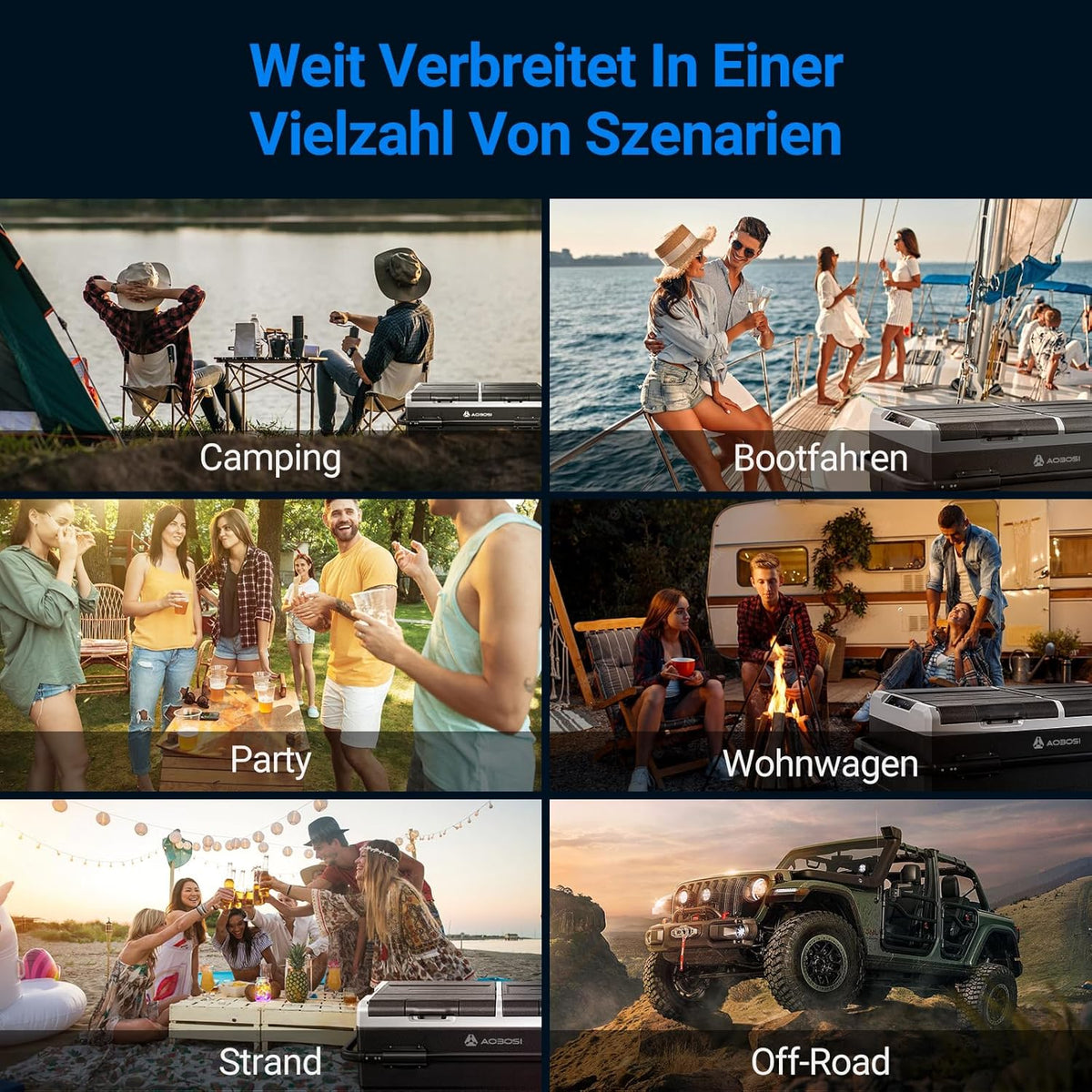 AAOBOSI Elektrische koelbox, 115 l, dubbele zone, koelbox met compressie, wifi, app, 12 V/24 V en 100-240 V, koelkast, camping, -20 °C tot 20 °C, voor auto, vrachtwagen, boot, camping, caravans