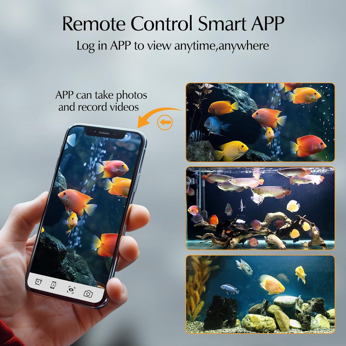 Slimme voederautomaat voor aquariumvissen – Automatische visvoerdispenser – Aquarium voerautomaat – Visvoederautomaat – Voederdispenser – HD-camera – App-bediening via wifi
