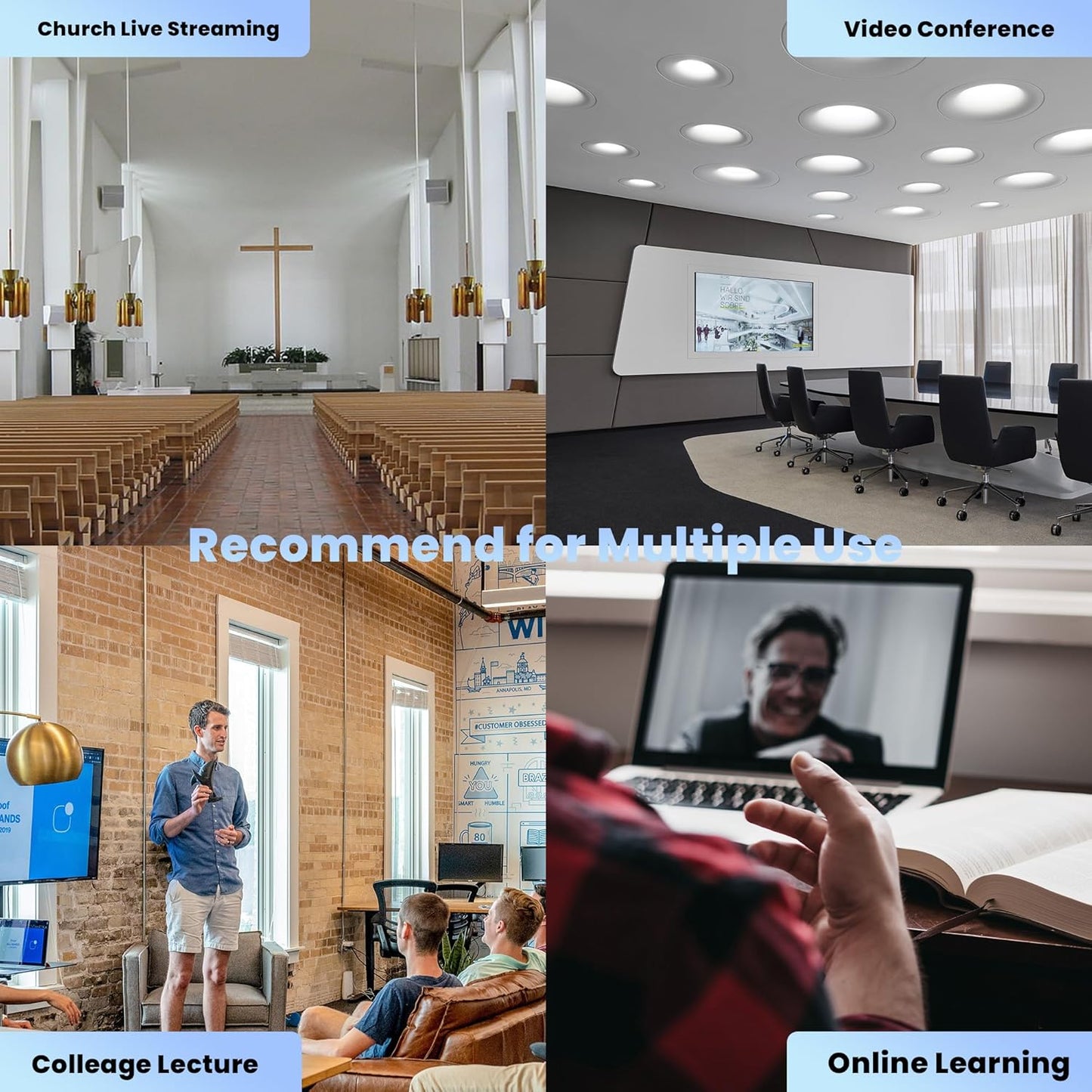 TONGVEO Conferentiecamera, 10 x optische zoom, USB-HDMI 1080P HD PTZ-camera voor teams/zoom, videoconferentie, YouTube OBS Live Streaming (10 x HDMI/USB)