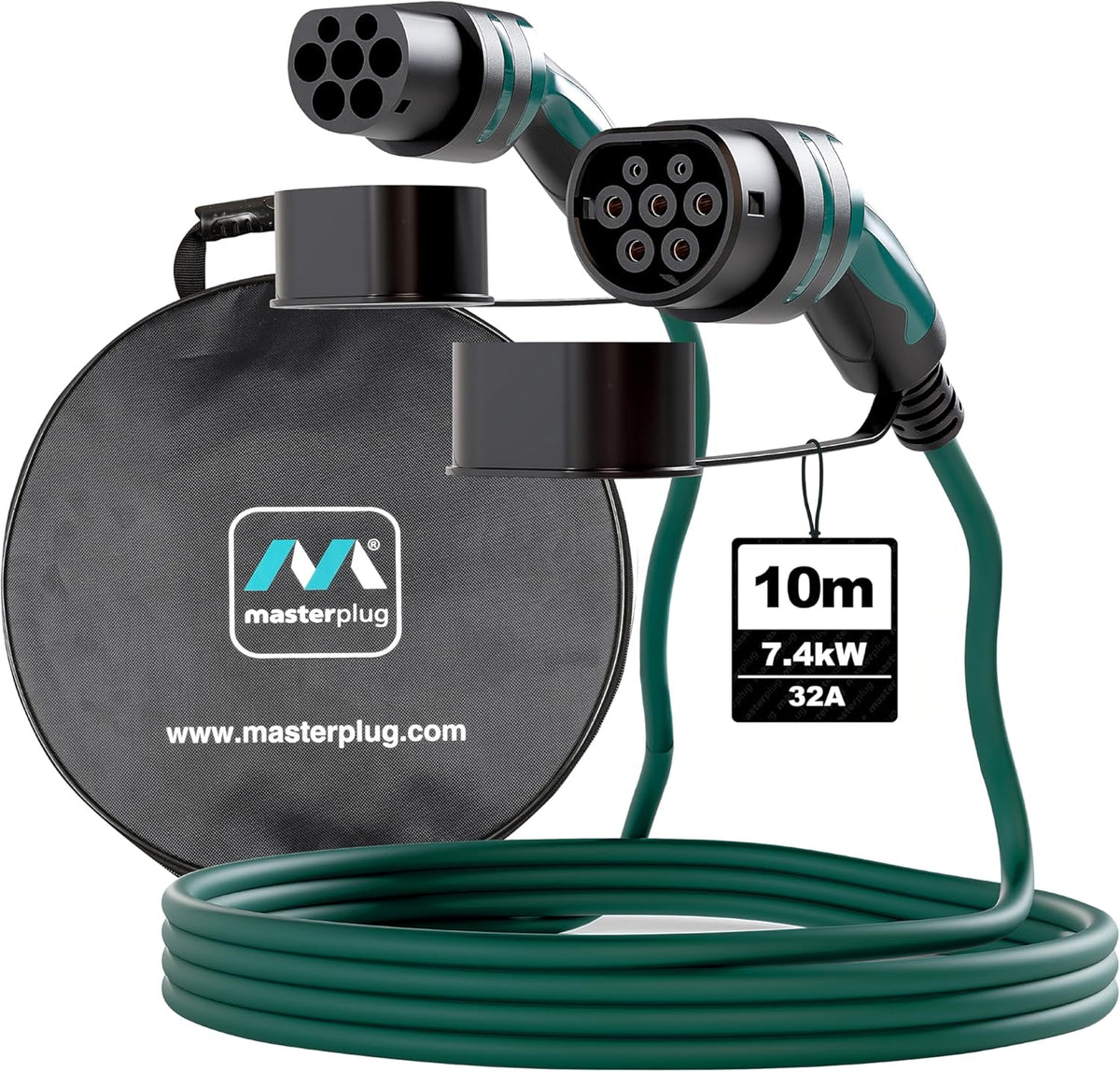 EV-oplaadkabel – Oplaadsnoer – Laadkabel Elektrisch – EV Laadkabel – Type 2 Oplaadkabel – 10 Meter Lengte – 7,4 kW Snelladen – IP55 Waterbestendig