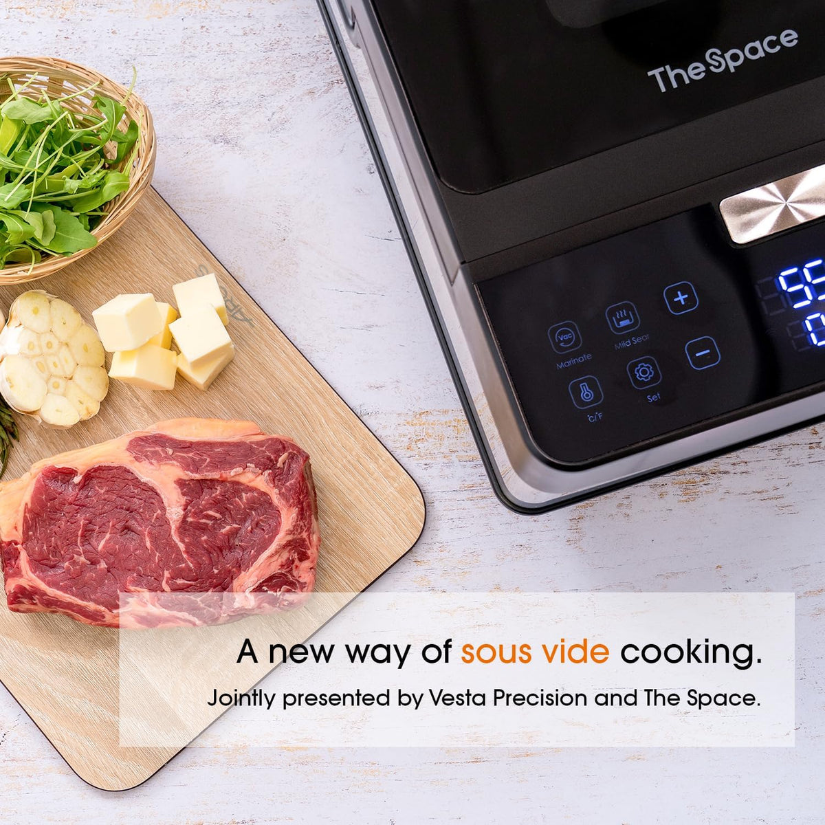 The Space Neovide Sous Vide Cooker, The Space NSV100 - Waterloos, zakloos, met ingebouwde sonde, geconserveerde smaak, vorm en textuur