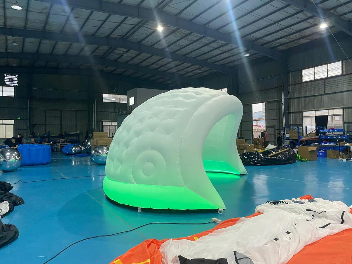 SAYOK Opblaasbare tent met ledlicht met luchtventilator, 6 x 2,7 mh, draagbare luifel, Luna Office Pod voor evenementen, feesten, podiums, bruiloften, beurzen, tentoonstellingen