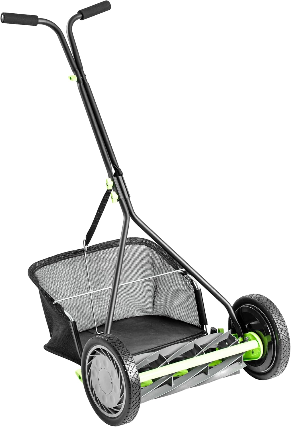 Kooimaaier – Handgrasmaaier – Spindelmaaier – Grasmaaier – Gazonsnijder – 9 Messen – 40,6 cm Maaibreedte – Opvangmand 35 Liter – Zwart