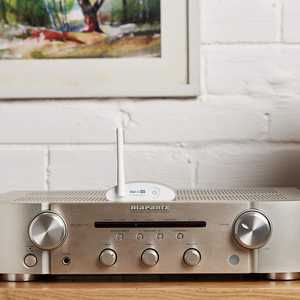 Auris BluMe HD Bluetooth 5.0-muziekontvanger Hi-Fi draadloze audioadapter met audiofiele DAC en aptX HD voor streaming naar stereo thuis, AV-receiver of stereoversterker