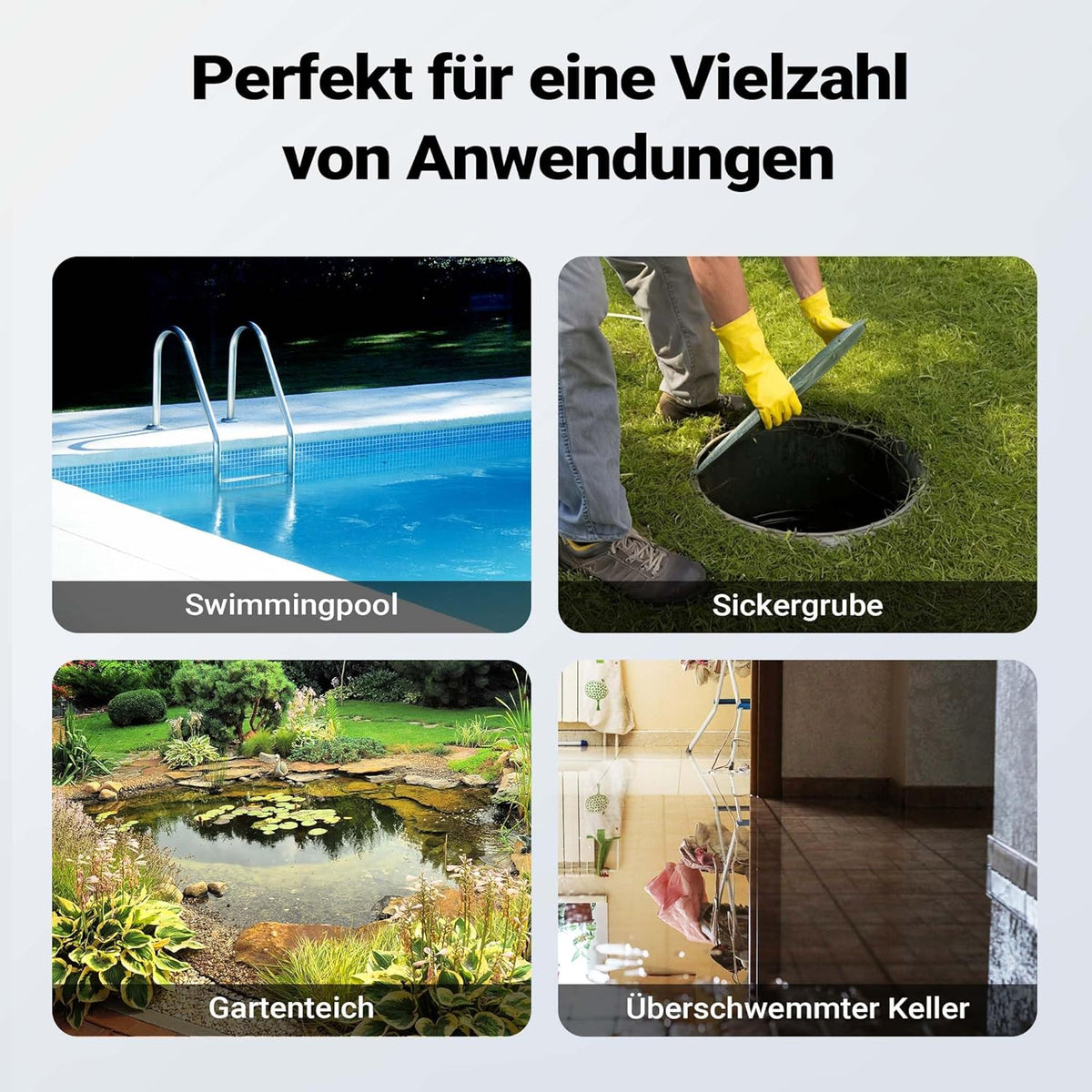 Vuilwaterpomp met vlotter schakelaar versnipperaar 31.200 l/h 2200W opvoerhoogte 10m