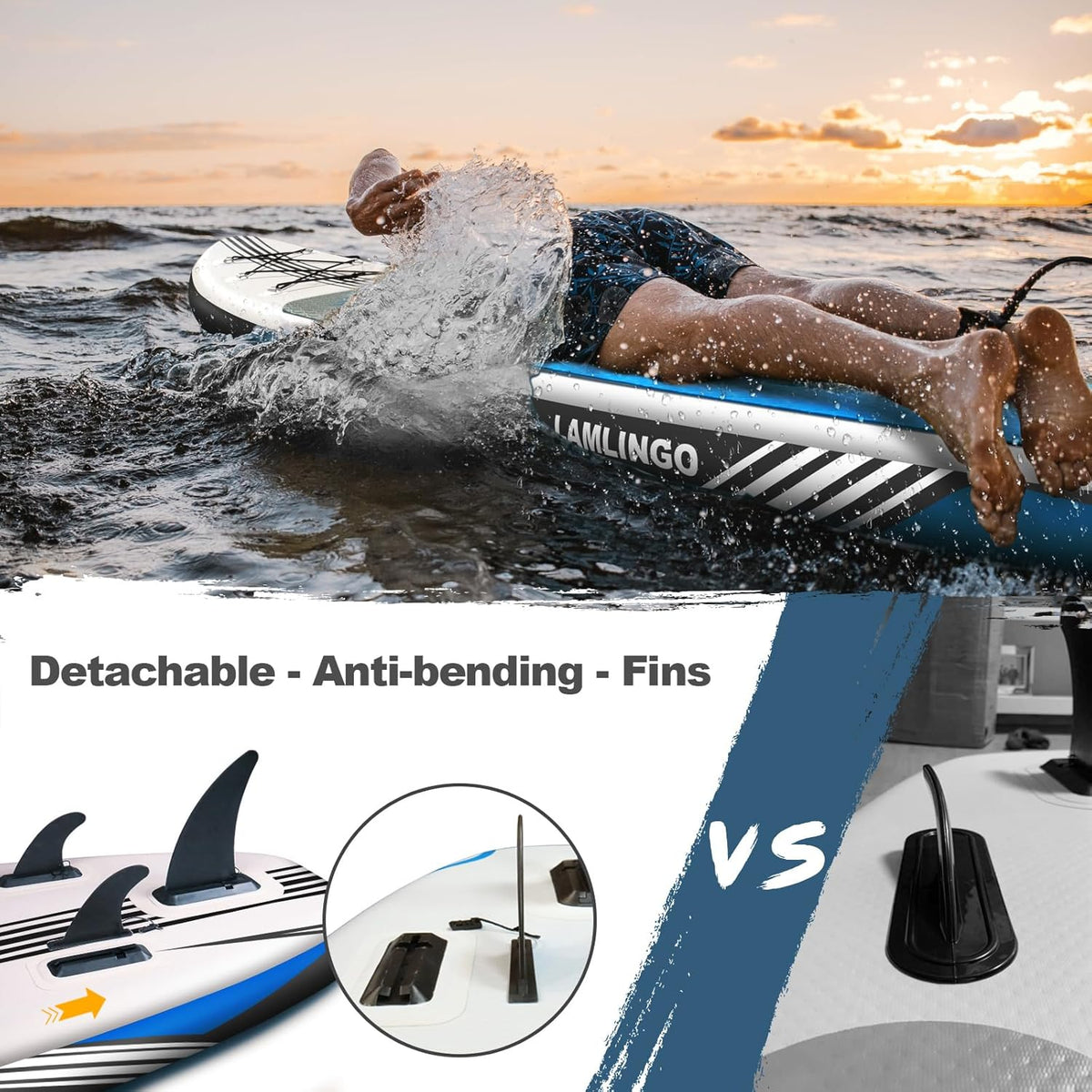 <font dir="auto" style="vertical-align: inherit;"><font dir="auto" style="vertical-align: inherit;"> Rolimate Max 200kg Stand-Up Paddleboard, Inflatable, Adult, PVC SUP Board, Ultra-Robust Construction, Paddle Set, Double-Action Pump, Backpack, Rep