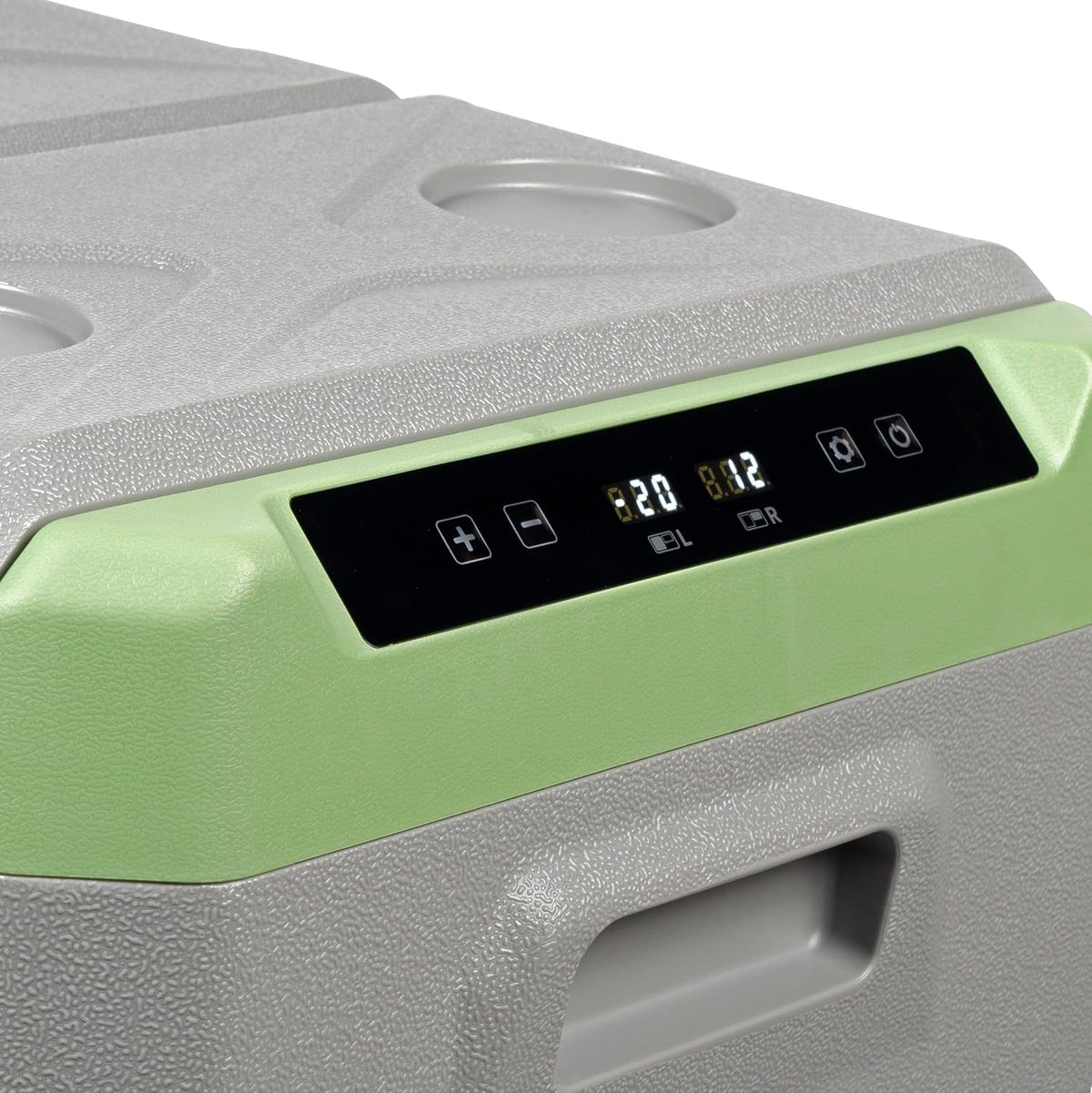 Steamy-E Single Zone 45, Elektrische Compressor Koelbox met twee compartmenten, 32 Liter, Grijs, 12V/230V, voor vriezen en koelen van -20 tot +20, ideaal voor op de camping