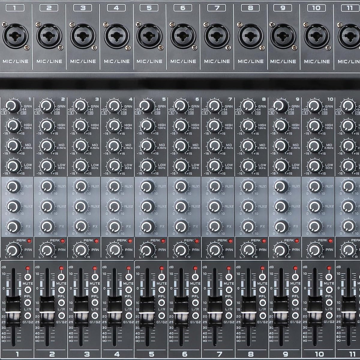 16-Kanaals Mixer – Mengpaneel – Mengtafel – Audio Mixer – Geluidsmixer – Bluetooth en USB – 380 Digitale Effecten