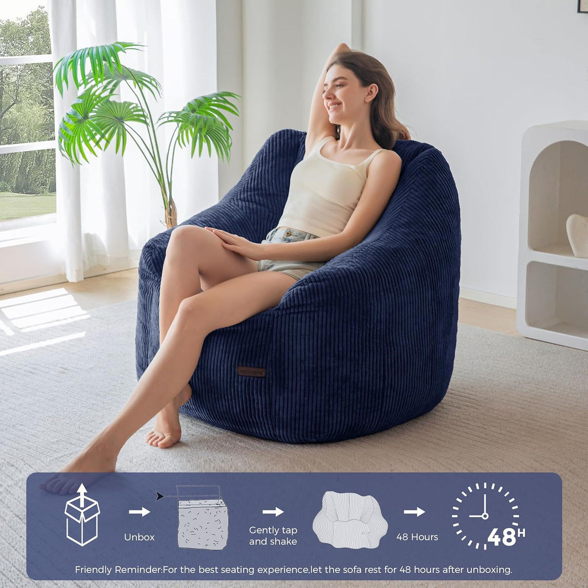 MAXYOYO Rope Puff met schuimvulling – Moderne, ergonomische en comfortabele bank, poef voor volwassenen en kinderen, fauteuil voor woonkamer en slaapkamer