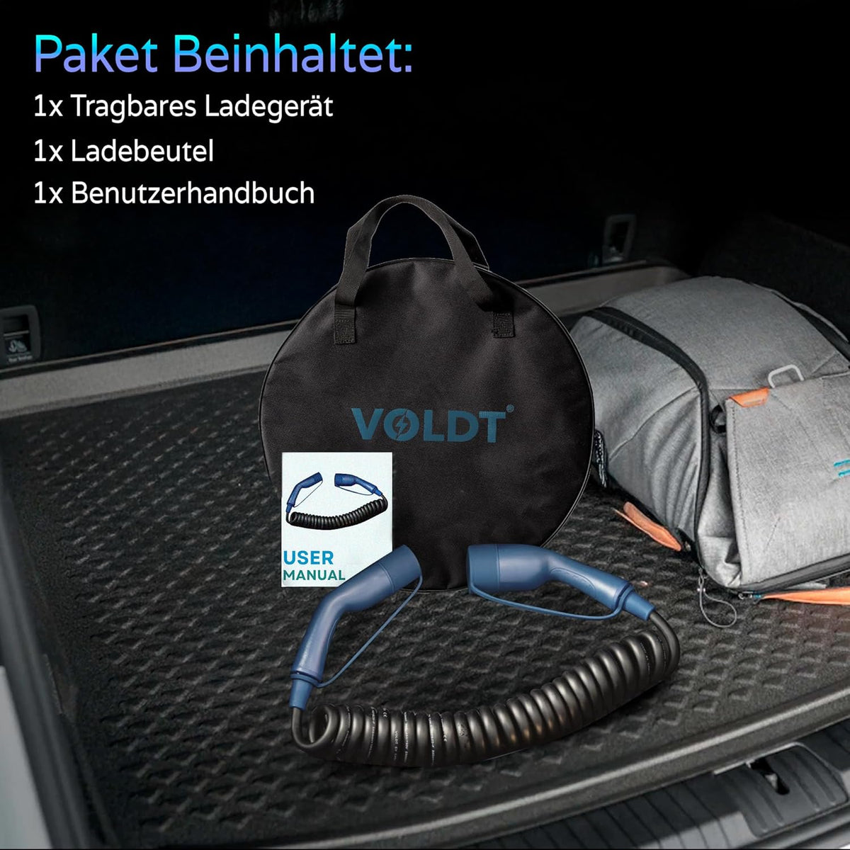 Spiraaloplaadkabel Elektrische Auto – Laadkabel EV – Oplaadkabel Type 2 – 3-Fase Kabel – Snellaadkabel – 22 kW 32A Vermogen – IP67 Waterdicht