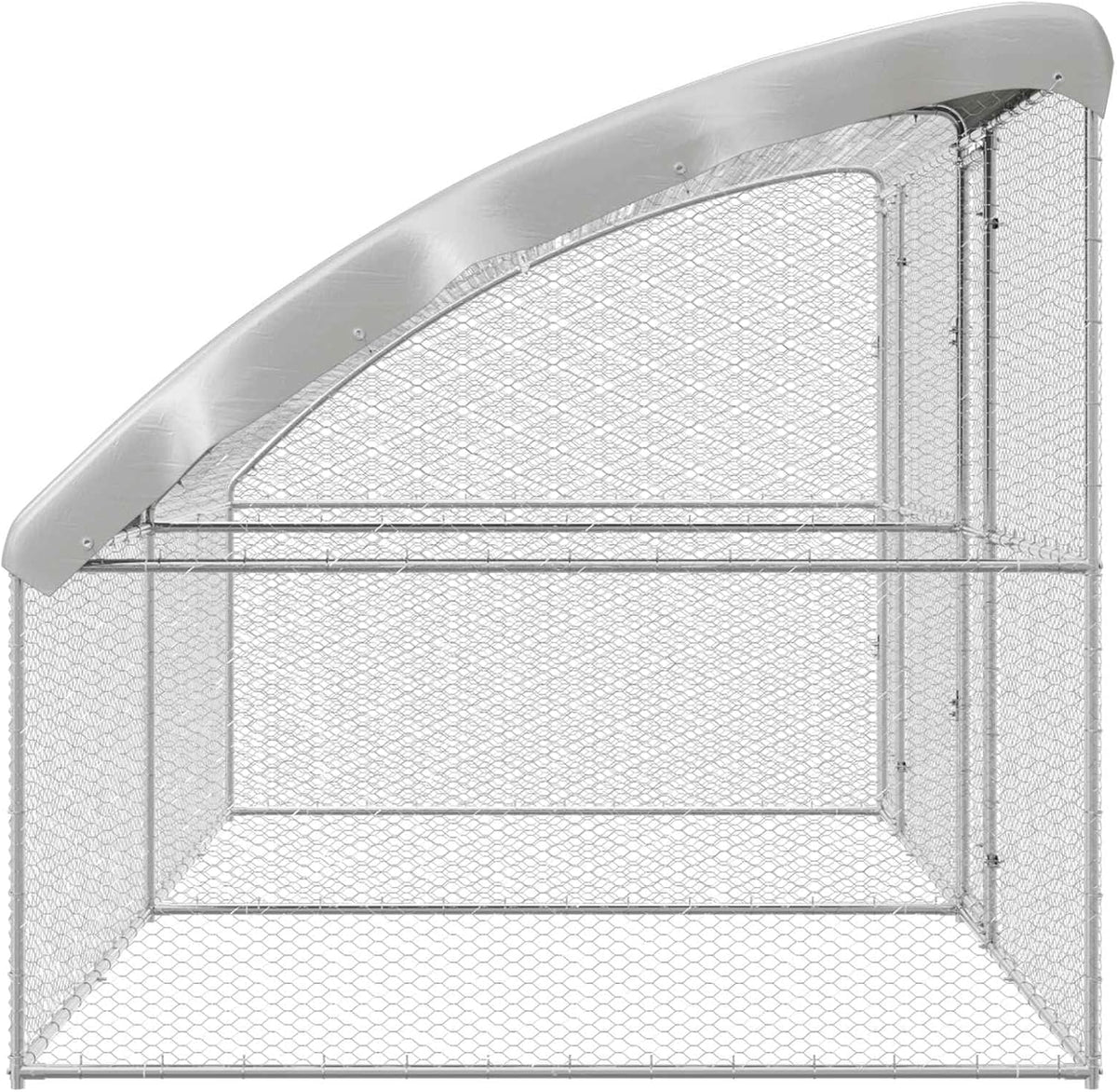 vidaXL Chicken Coop Silver 400 x 200 x 198.5 cm Galvanized steel,