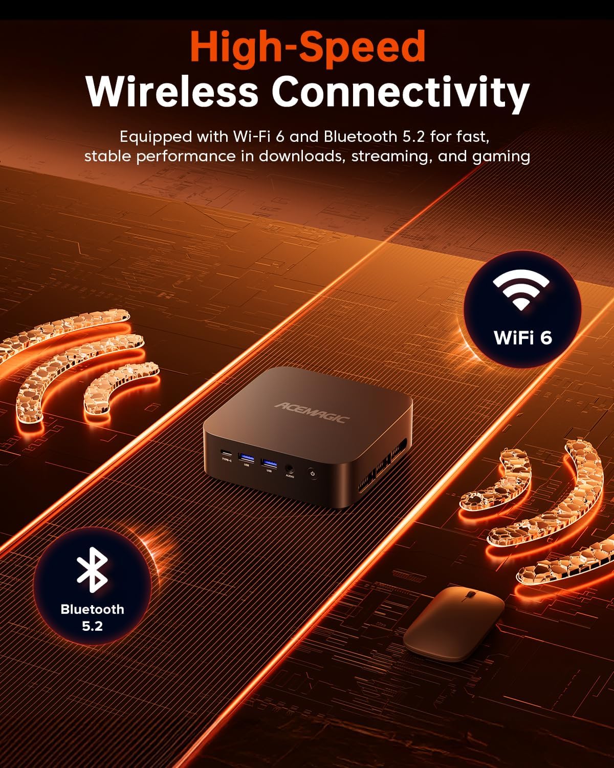 ACEMAGIC Kron Mini K1 Mini-pc, AMD Ryzen 5 7430U (equivalent aan 5850U, 6C/12T, tot 4,3Ghz), 16 GB DDR4 512 GB M.2 SSD Windows 11 Pro Mini PC, mini-computer met wifi 6 | BT 5.2 | 4K UHD | Type-C