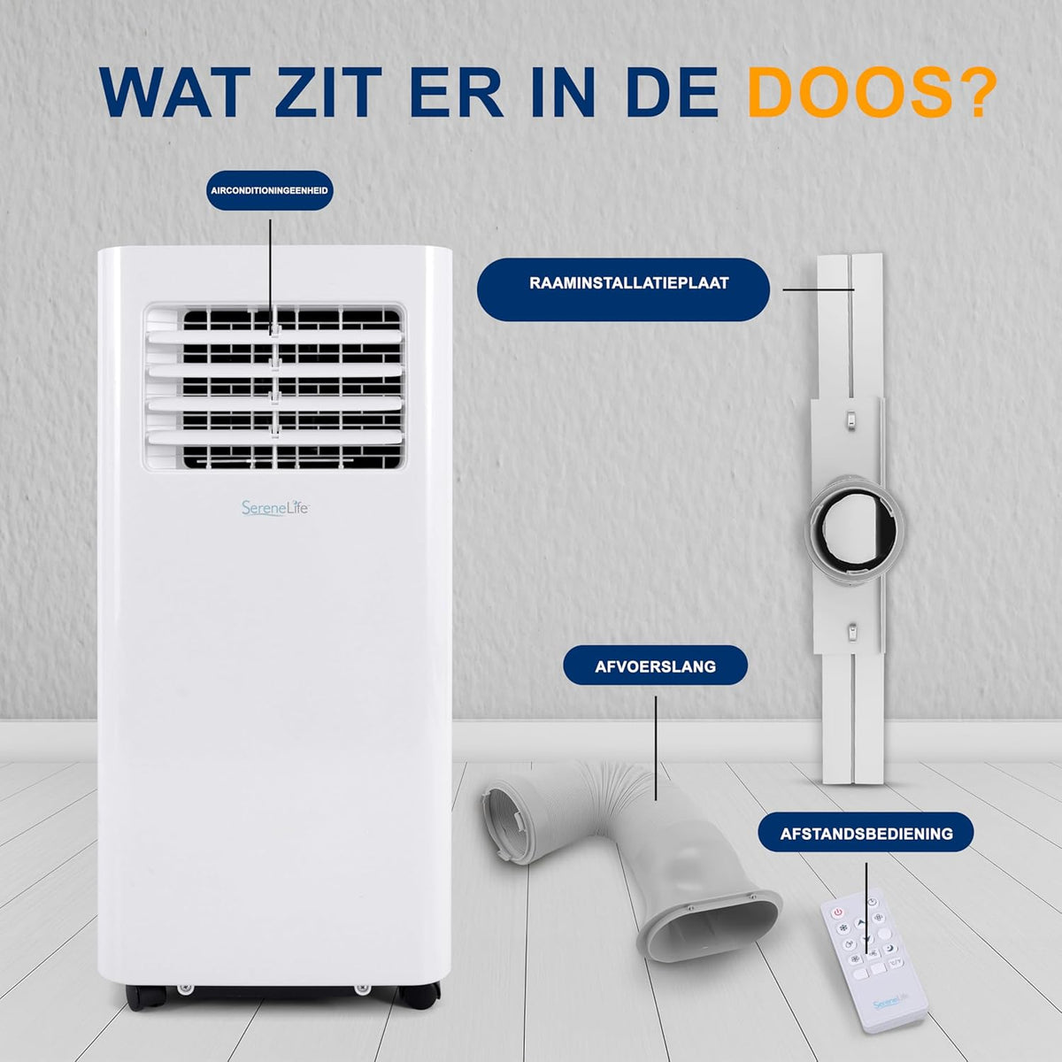 Draagbare Airconditioner – Mobiele Airco – Air Cooler – Ontvochtiger – Luchtbevochtiger – Wi-Fi Bedienbaar – 9.000 BTU Koeling – Ontvochtigt 1,1 Liter/uur