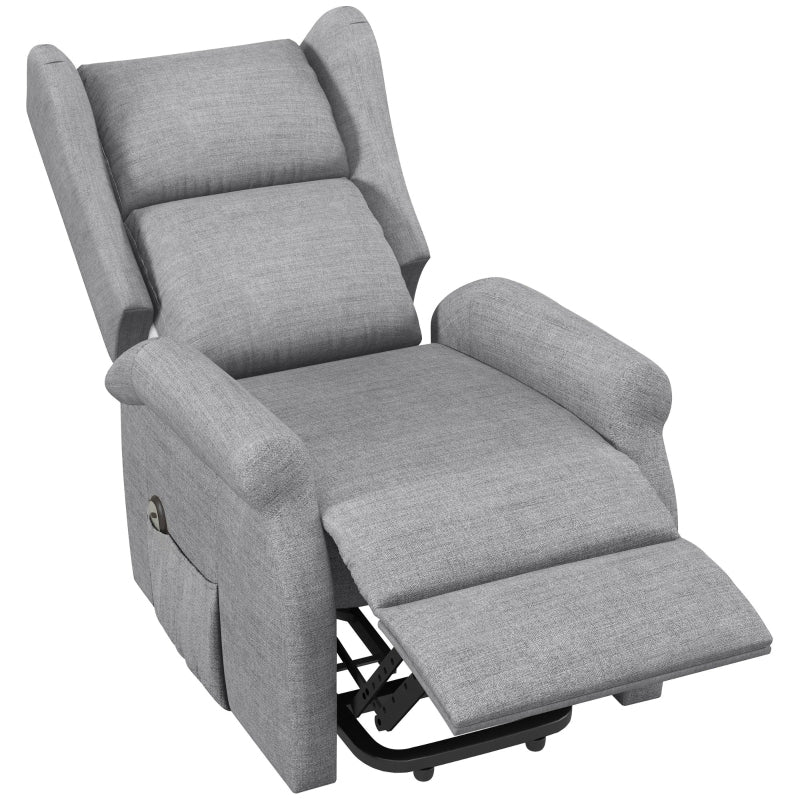Relaxfauteuil – Relaxstoel – Zetel – Loungefauteuil – TV Fauteuil – Met Opsta-ondersteuning – Verstelbare Rugleuning – Max. 200 kg – Compact Grijs