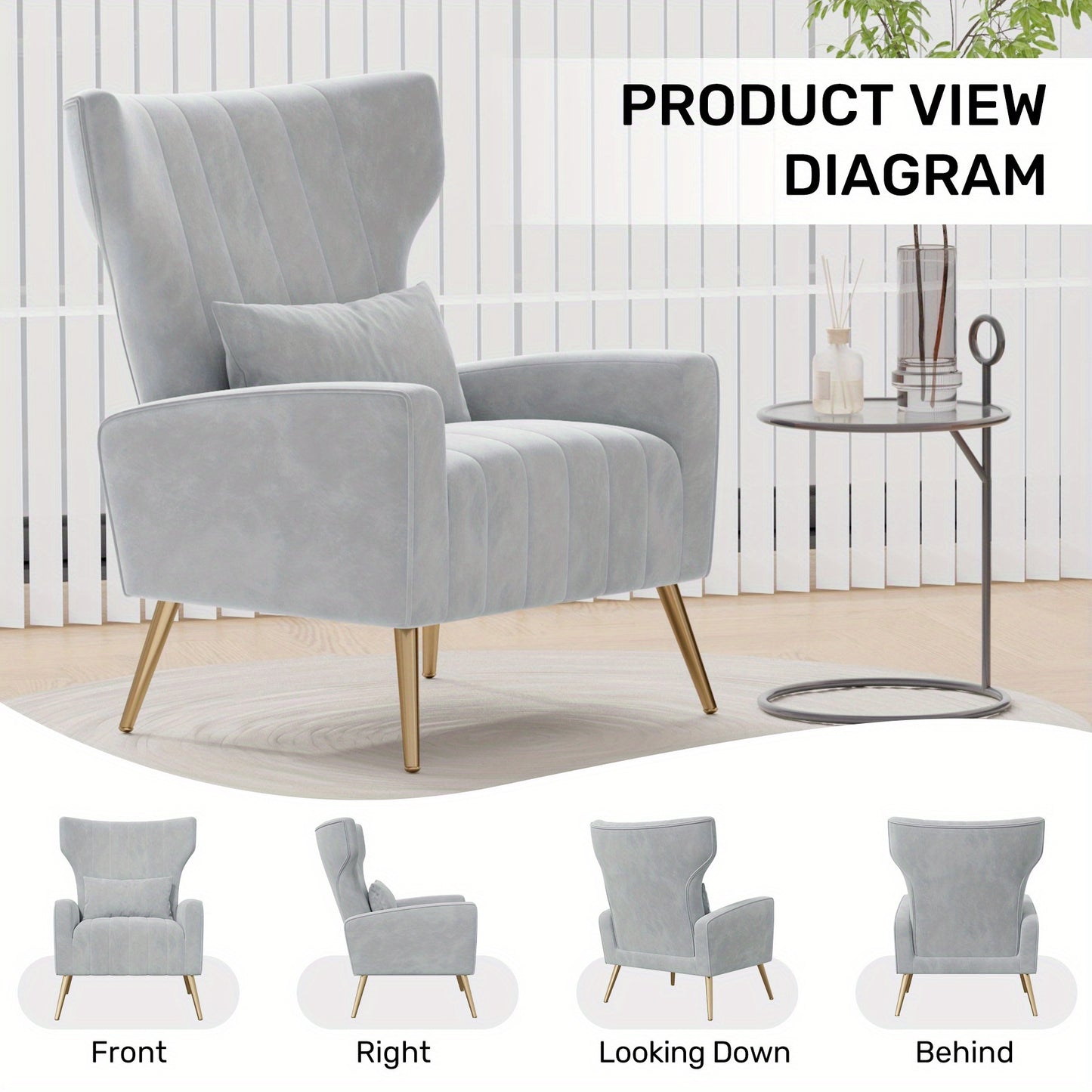 Fauteuil – Lounge Stoel – Relaxstoel – Zetel – Armstoel – Velvet Bekleding – Gouden Metalen Poten – Stevig Frame – Gemakkelijk Schoon Te Maken