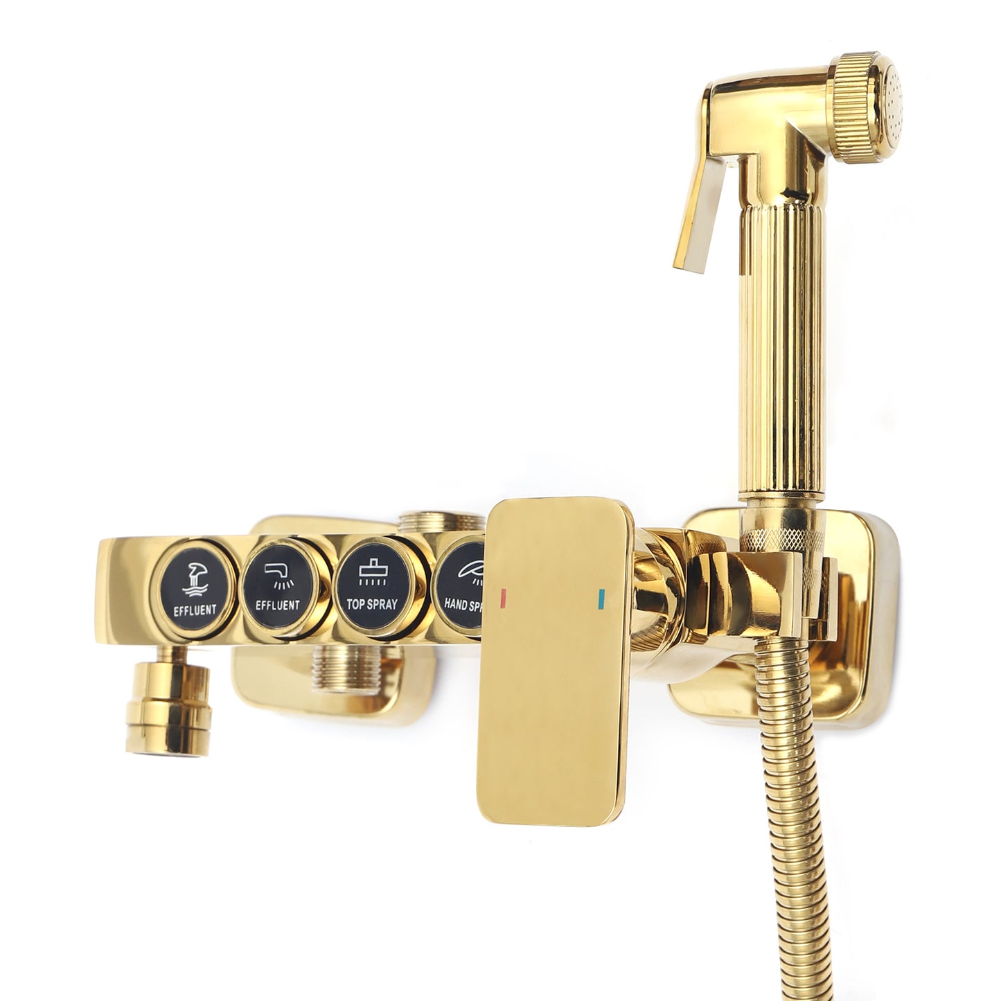 Doucheset – Regendouche – Handdouche – Badkraan – Bidetfunctie – Massief Messing – Thermostatische Mengkraan – 22,86x22,86 cm Grote Hoofddouche – Muurmontage