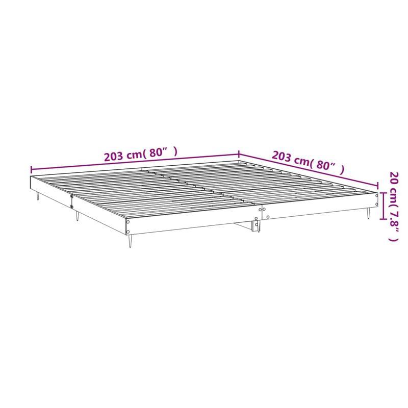 Bianco Lucido 200x200cm Contemporary Bed Frame - Hardwood & Particle Board Multilayer Design, Removable & Durable Frame with 4 Legs, Space-Saving Modern Bedroom Furniture, Bed Frame for Bedroom, Bedroom Furniture, Minimalist
