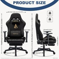 Gamingstoel – Gamestoel – Gaming Chair – Game Stoel – Bureaustoel – Verstelbare Rugleuning 90°-150° – Ingebouwde Voetensteun – Kunstleer Blauw