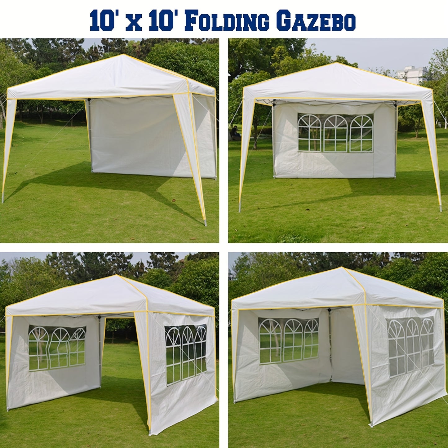 3x3m Outdoor Partytent – Vouwtent – Tuiptent – Tent met Zijpanelen – Tuinkamer – Windbestendig – Koudebestendig – Inclusief 4 Zijpanelen – Draagbaar Grijs