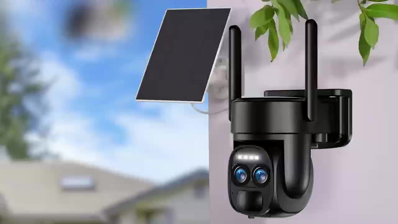 Bewakingscamera – Beveiligingscamera – Buitencamera – Camerabewaking – Draadloze camera – 1440p HD Dual Lens – Zonnepaneel en PTZ bediening