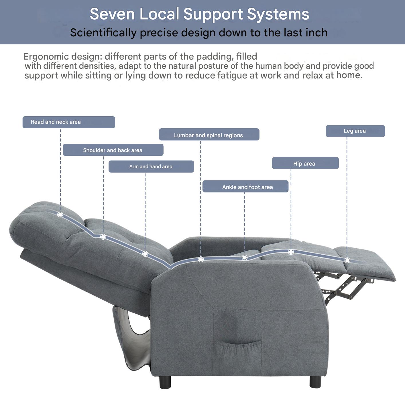 Relaxstoel – Fauteuil – Loungestoel – Zitzak – Relaxfauteuil – Lichtgrijs – Ergonomisch Ontwerp – Handmatig Verstelbare Rugleuning