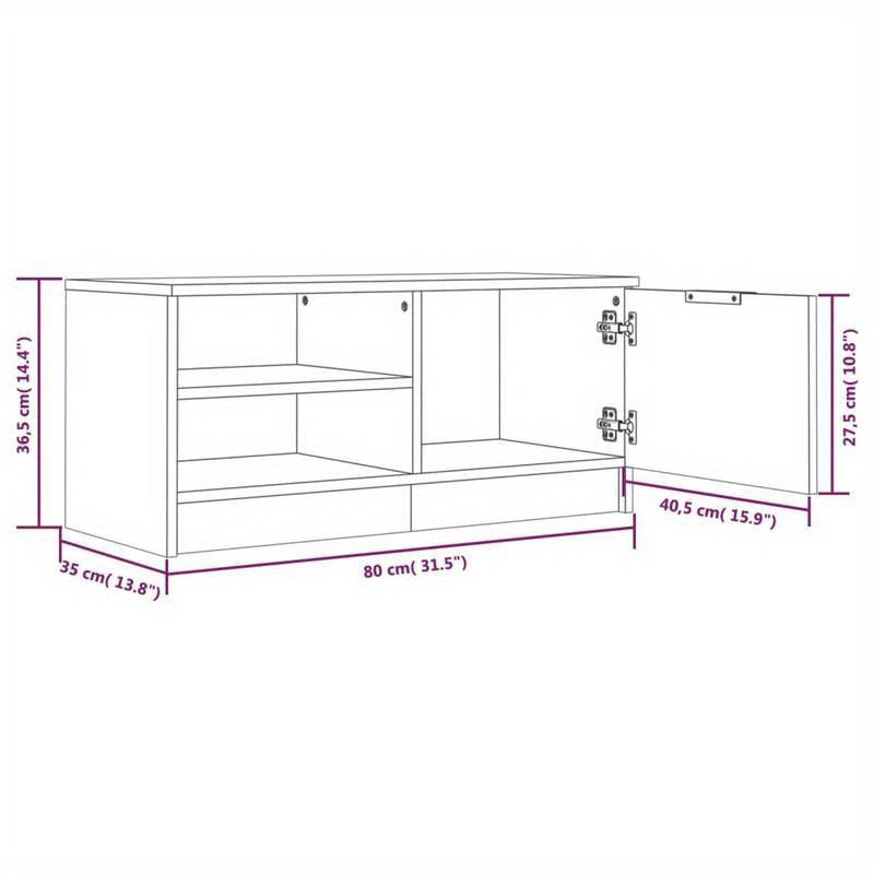 TV furniture 2pcs 80x35x36.5cm processed wood white