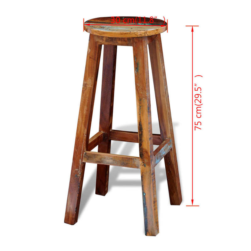 Solid Bar Stool - Massive Thick Square Leg & Wide Base, Heavy-Duty Modern Counter Stool with Backrest-like, Easy Assembly, Bar, for Cave - Wood Grain (No, Sturdy Four-Legged Design)