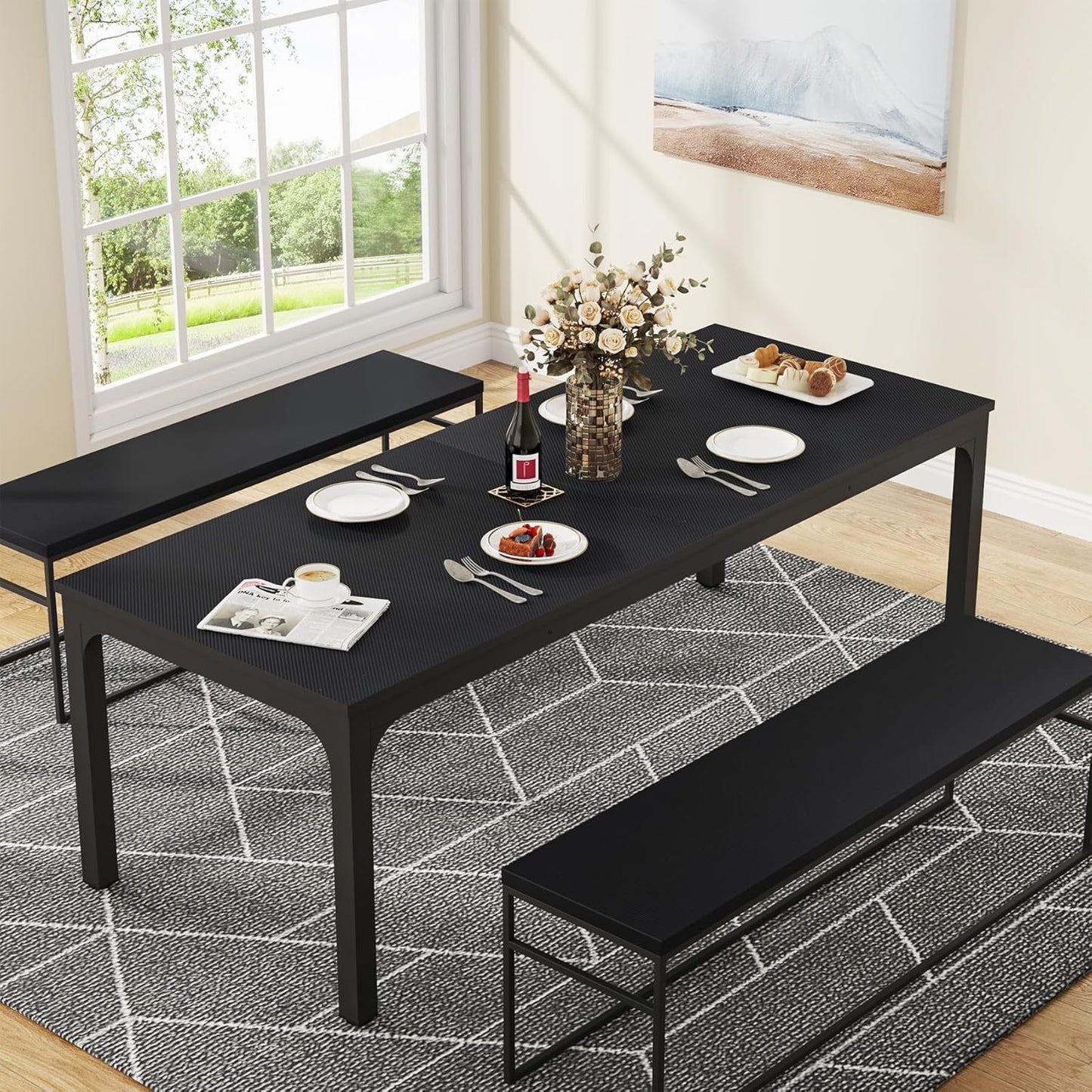 Conferentietafel – Vergadertafel – Meetingtafel – Bureaublad – Seminar Tafel – Modern – 198 cm – Zwart
