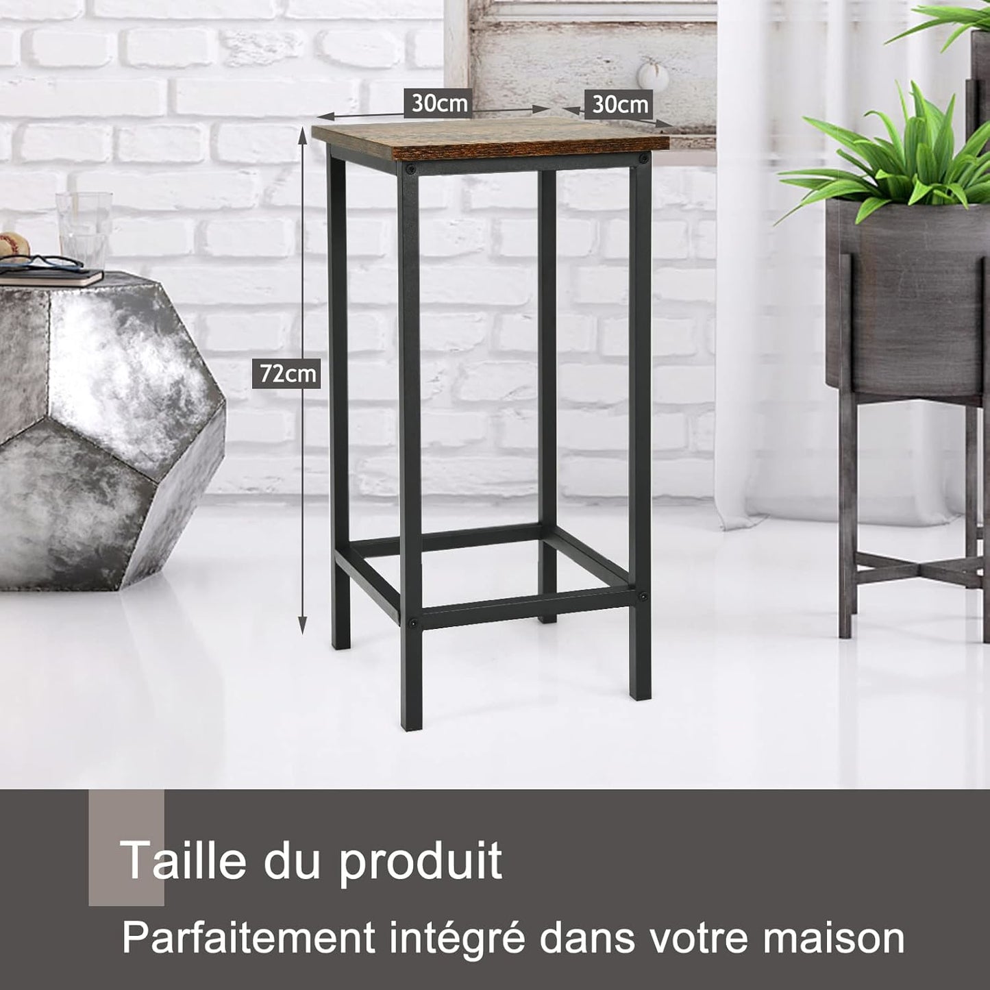 Barkrukken – Barkruk Set – Barstoelen – Hoge Stoelen – Industriële Barkrukken – Vintage Industrieel Design – Stevig Met Voetsteun – Max Belastbaar 150 KG