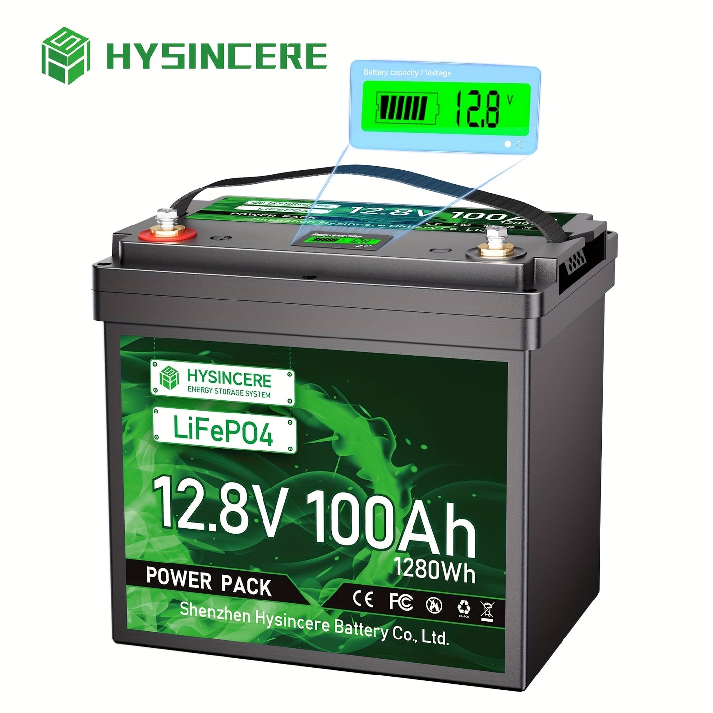 HYSINCERE 12V Battery 50Ah/100Ah Lifepo4 Group 24 Grade A+ Cells, 15000+ Cycles, 10 Years Lifespan, Supports Series/Parallel Connection for Solar Home Systems, Rvs, Marine Applications, And Off-Grid Life, Not for Starting Bat