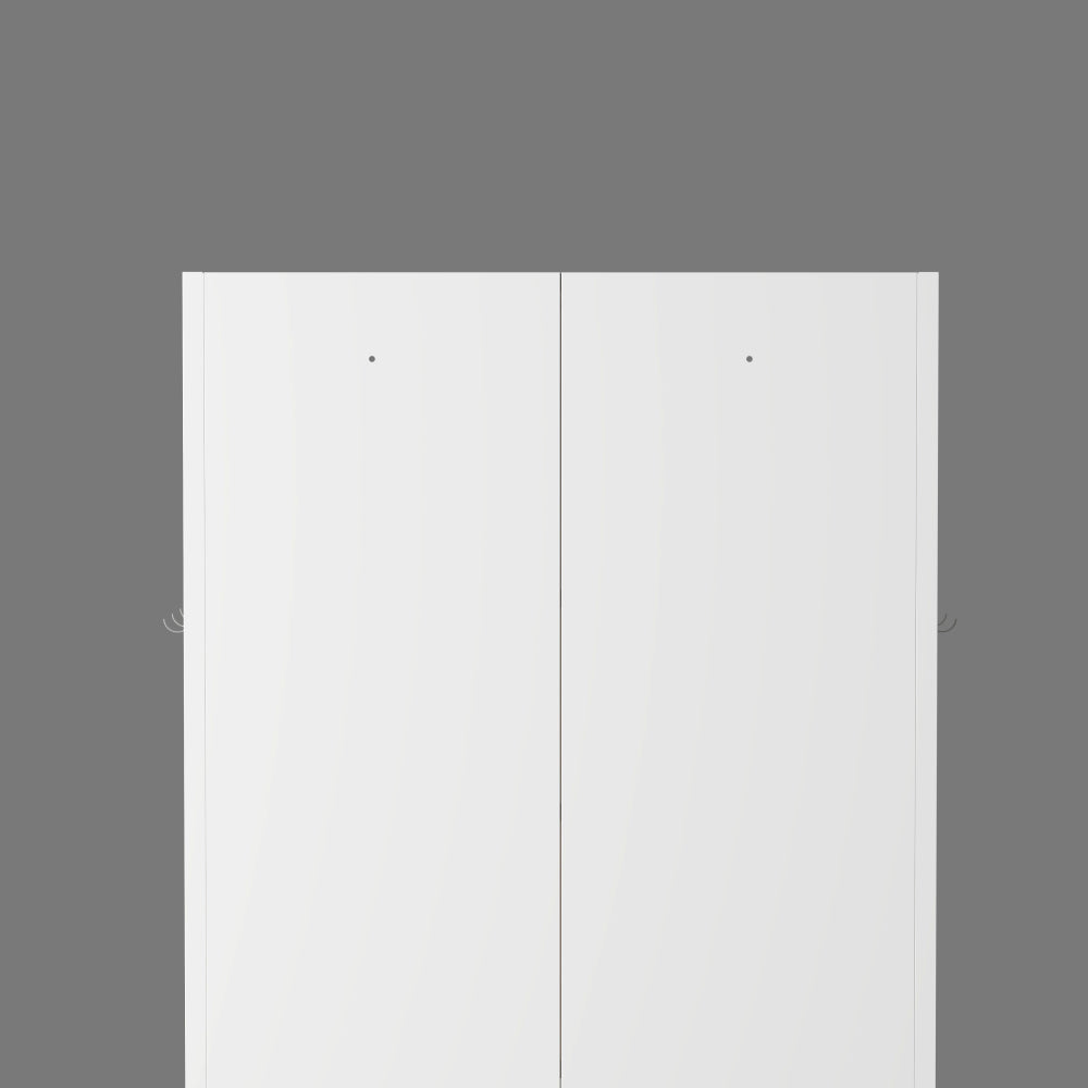 Modern White Metal Kitchen with Adjustable Shelves - Heavy-Duty Freestanding Shelving Unit, Space-Saving Vertical Design, Easy Assembly (Some Parts >5 Components), Non-Wood for Small Kitchens & Apartments)