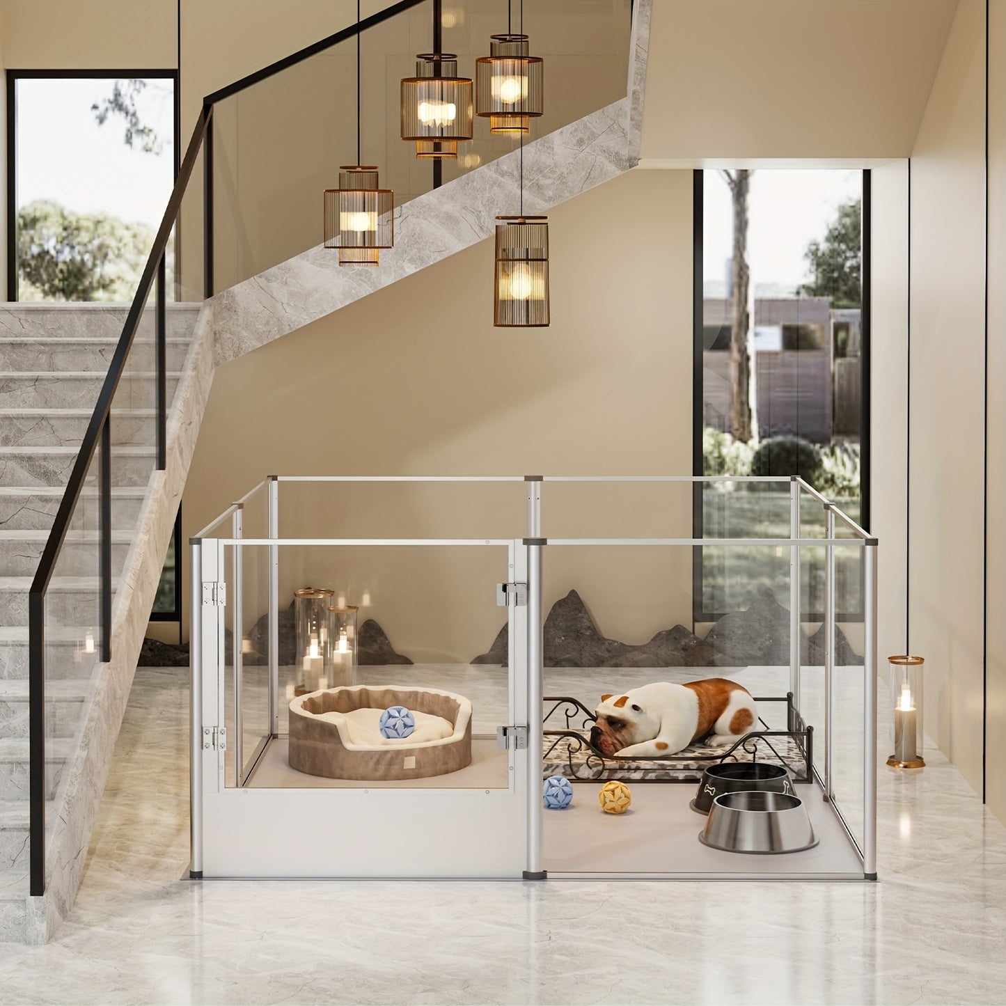Hondenren – Puppyren – Hondenkennel – Konijnenren – Huisdierenren – Transparant Acryl – Waterdichte Vloer – Stevig en Veilig