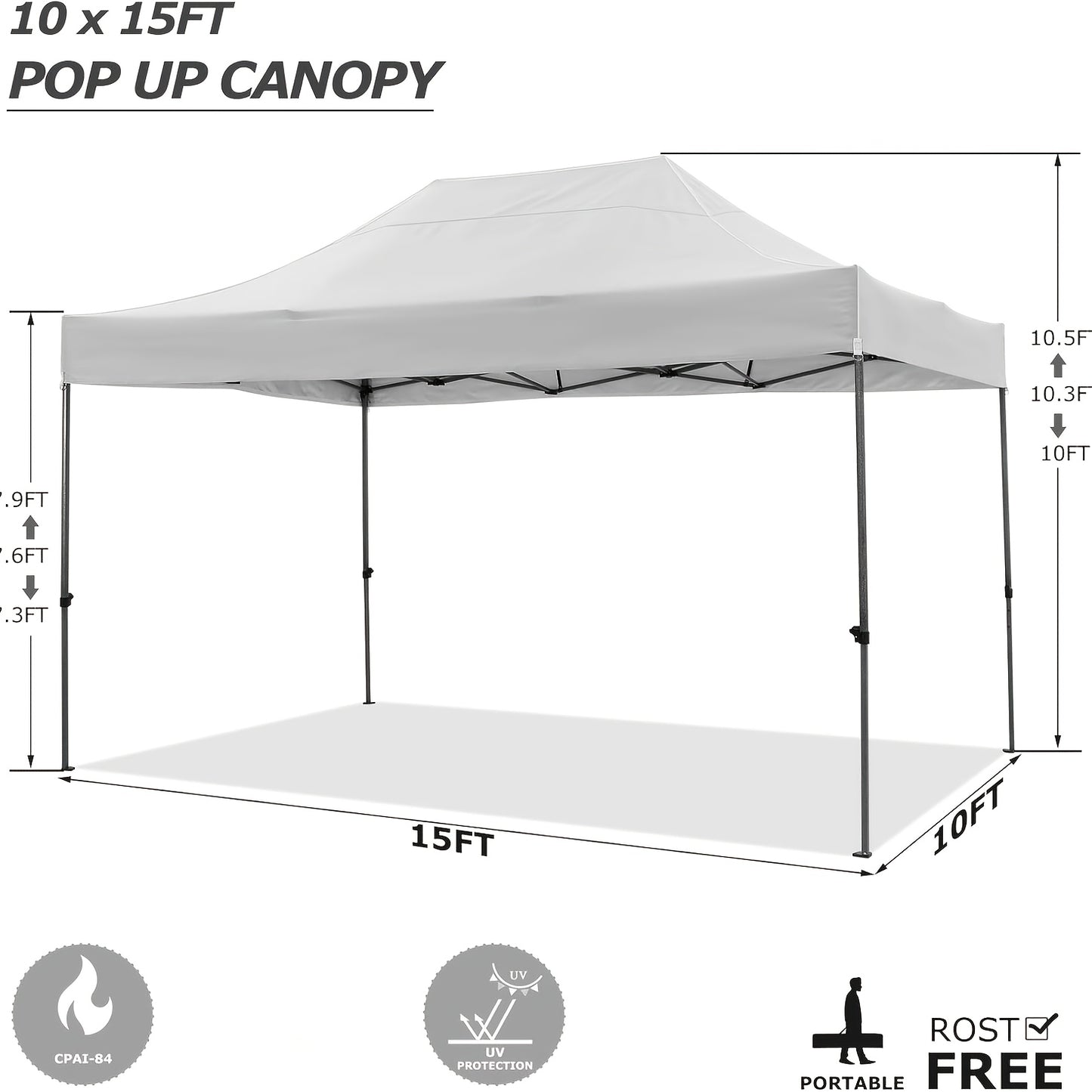 Partytent – Buiten Tent – Tuinkamer – Schaduw Tent – Pop-Up – 3x4,5 Meter – Stevig Alloy Frame