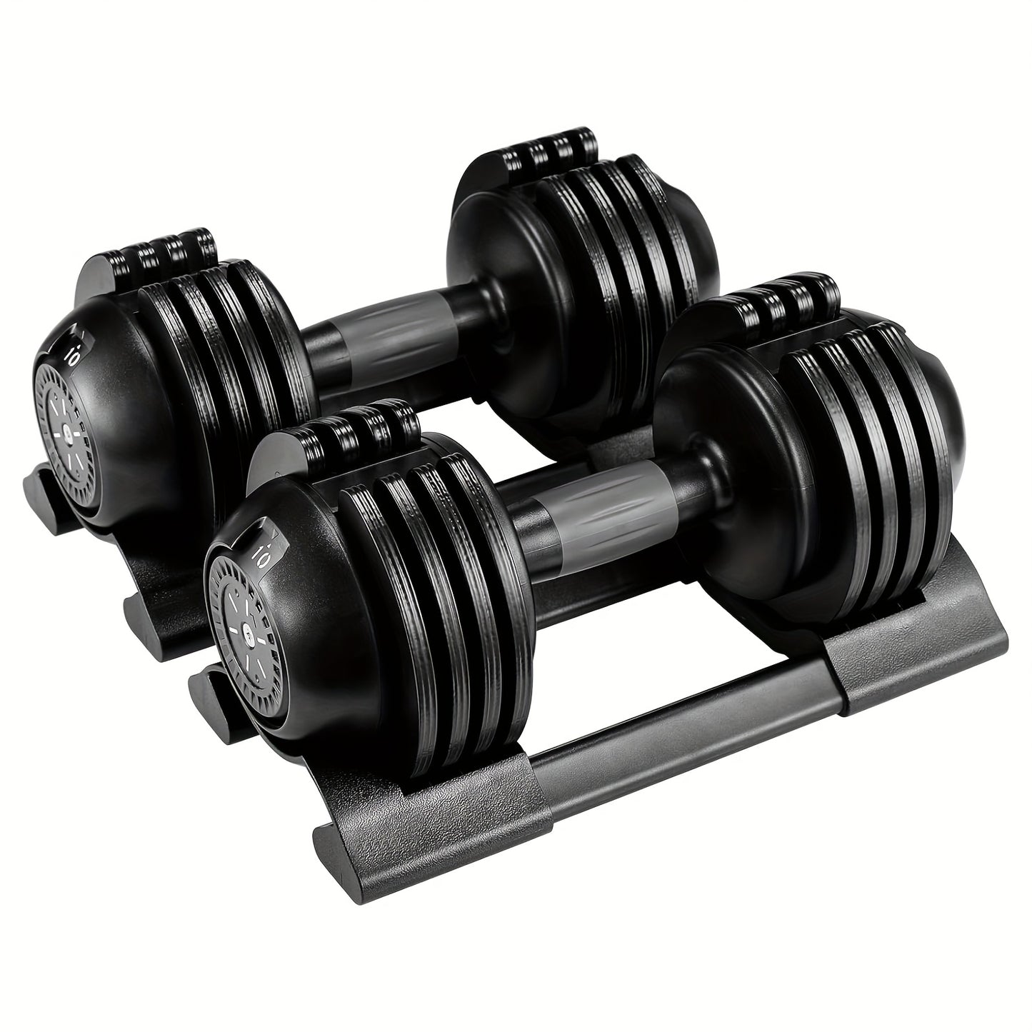 2pcs 10kg Dumbbells with Base, Adjustable Weight, Non-slip Handle, Total Weight 20kg, with Base to Prevent Rolling, Suitable for Home, Office, Gym, Body Training