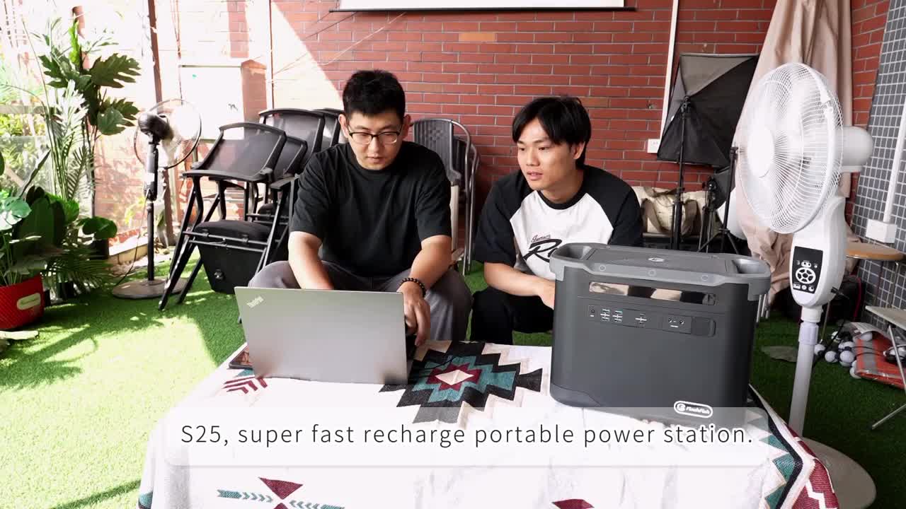 Draagbare Power Station – Mobiele Generator – Noodstroomvoorziening – Zonne-energie Generator – Camping Accu – 2000W Continu Vermogen – 1997Wh LiFePO4 Batterij – Snelladen 1,5 uur – LED Zaklamp