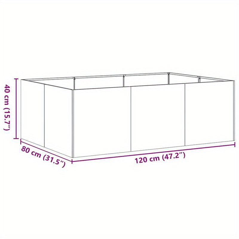 Planter Box 120X80X40 Cm Black Steel